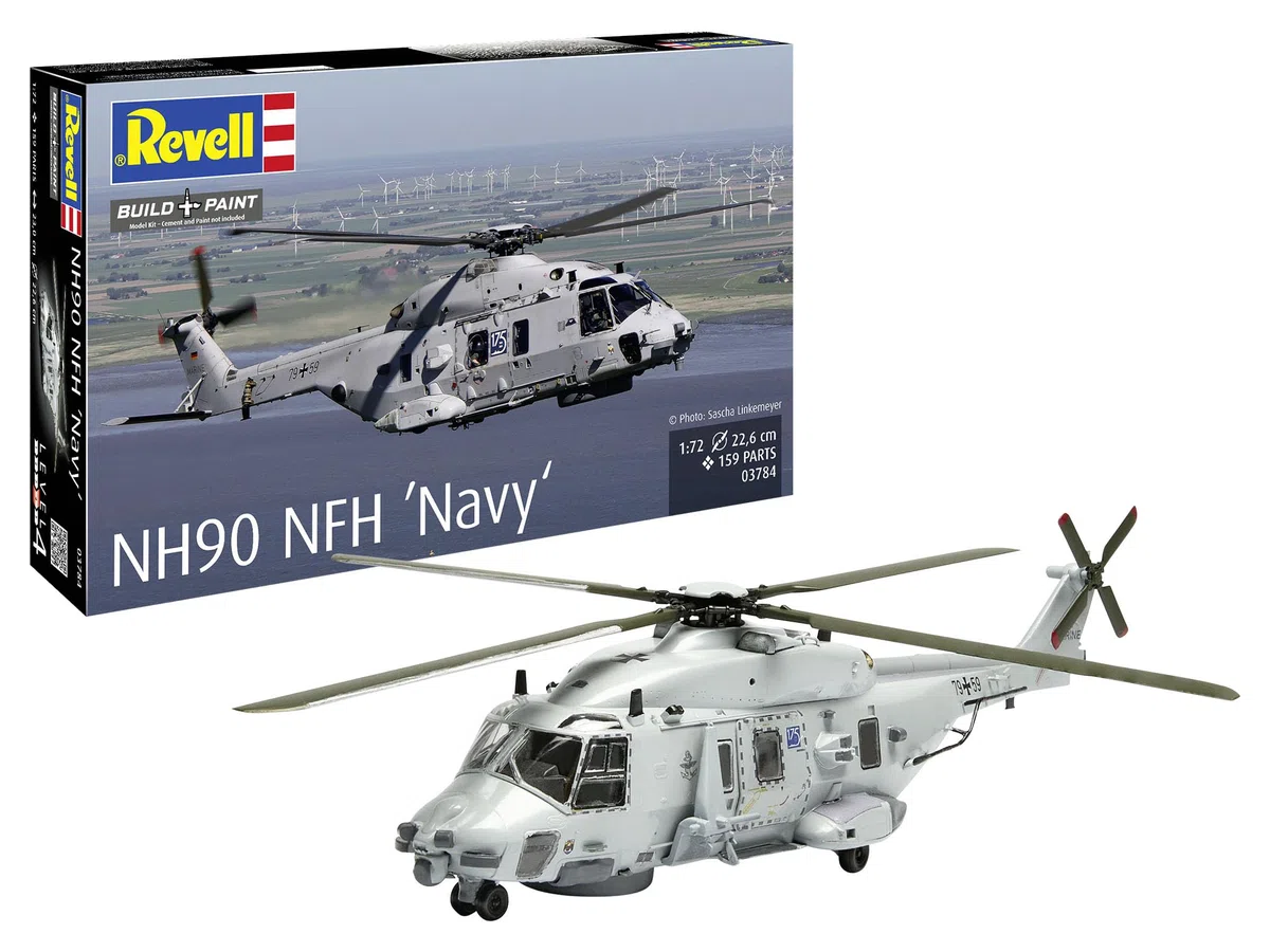 Revell 03784 NH90 NFH Navy 1:72 Scala - Kit di modellismo in plastica non assemblato/non dipinto