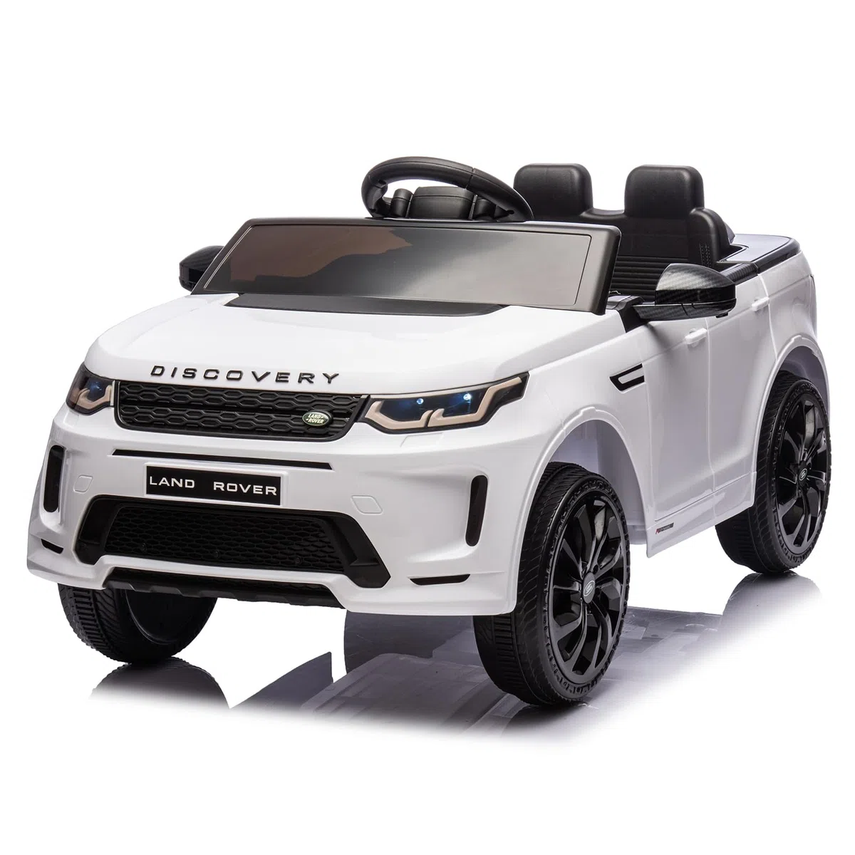 LALAHO Mcchina Elettrica Per Bambini LAND ROVER Discovery Sport 12V con Doppi Motori, 3-5km/h Auto Elettrica per Bambini 3-5 Anni, Sospensioni, MP3, Telecomando (Bianco)