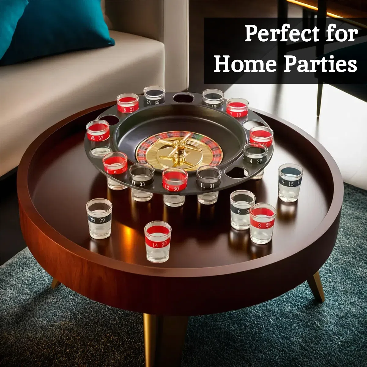 PREMIER Housewares 1404607 Roulette, Gioco da Bere, 16 Bicchierini