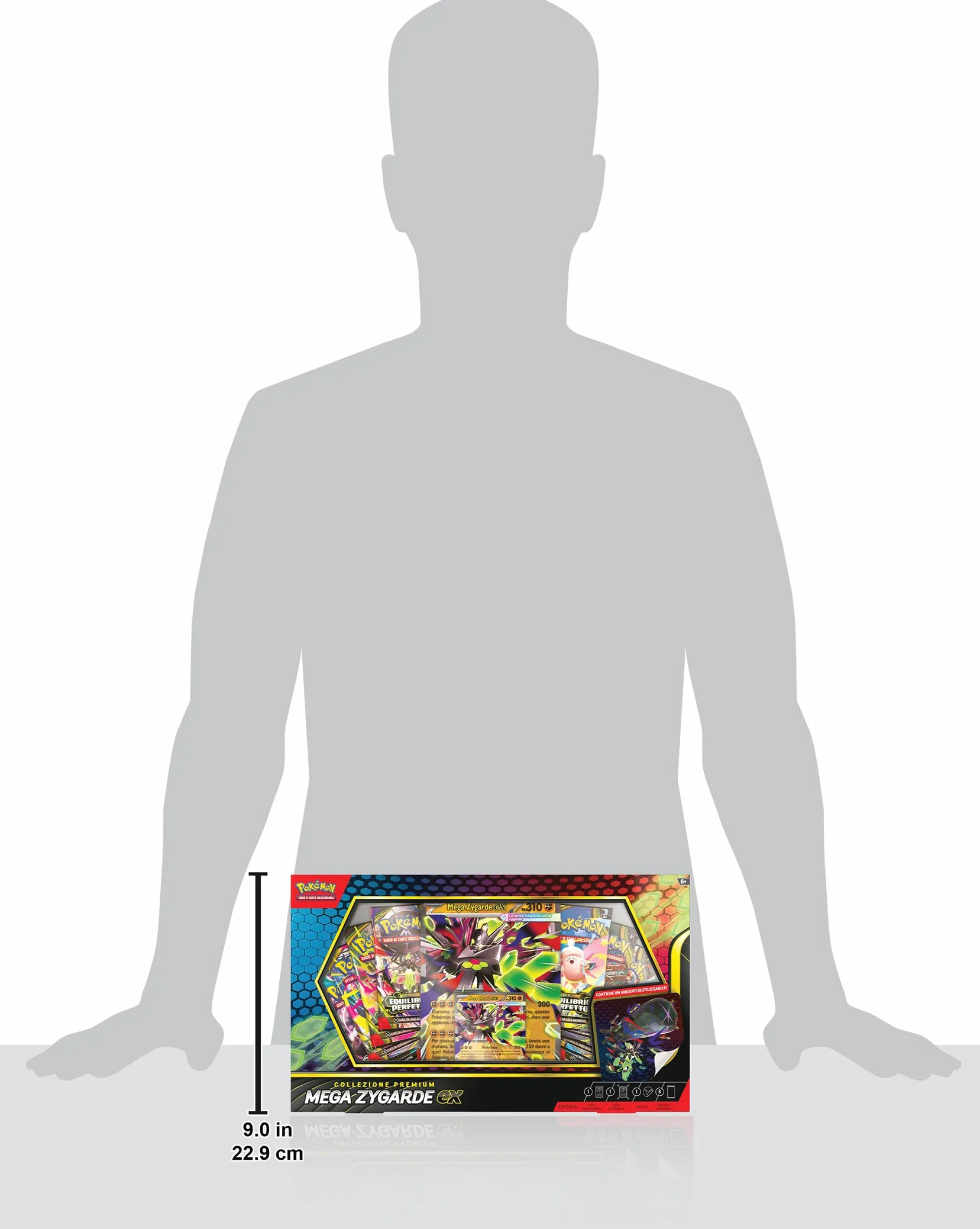 Pokémon: collezione premium Mega Zygarde-ex del GCC Pokémon (una carta promozionale, una carta lenticolare gigante, un adesivo e otto buste di espansione), Edizione in Italiano