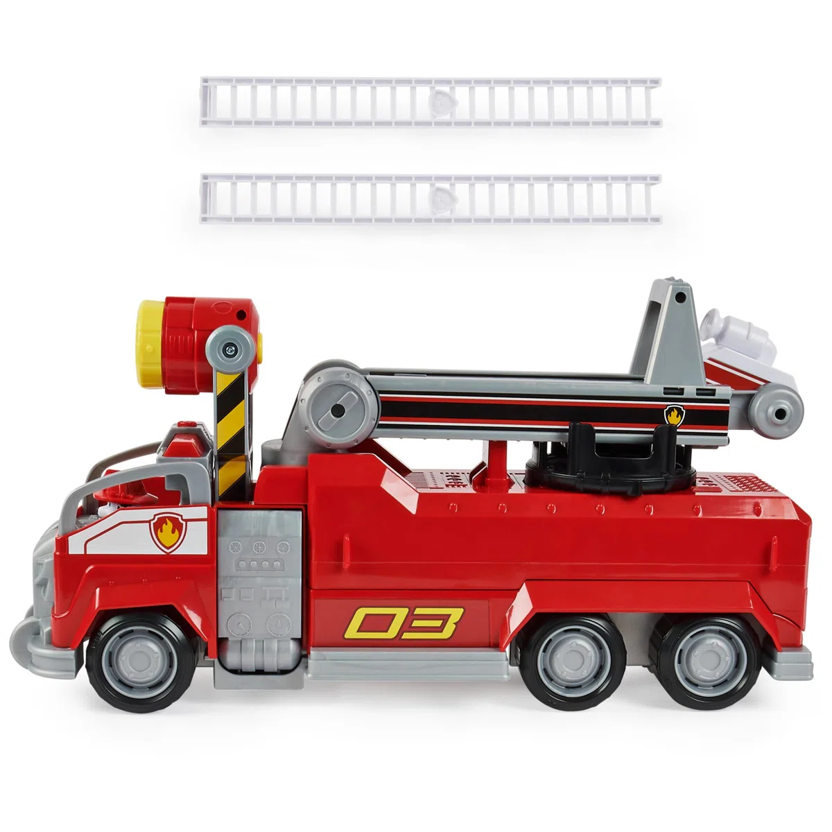 Paw Patrol Marshall's Transforming Fire Truck with Ladder Lights Sounds Collectible Action Figure Toys for Kids Ages 3+