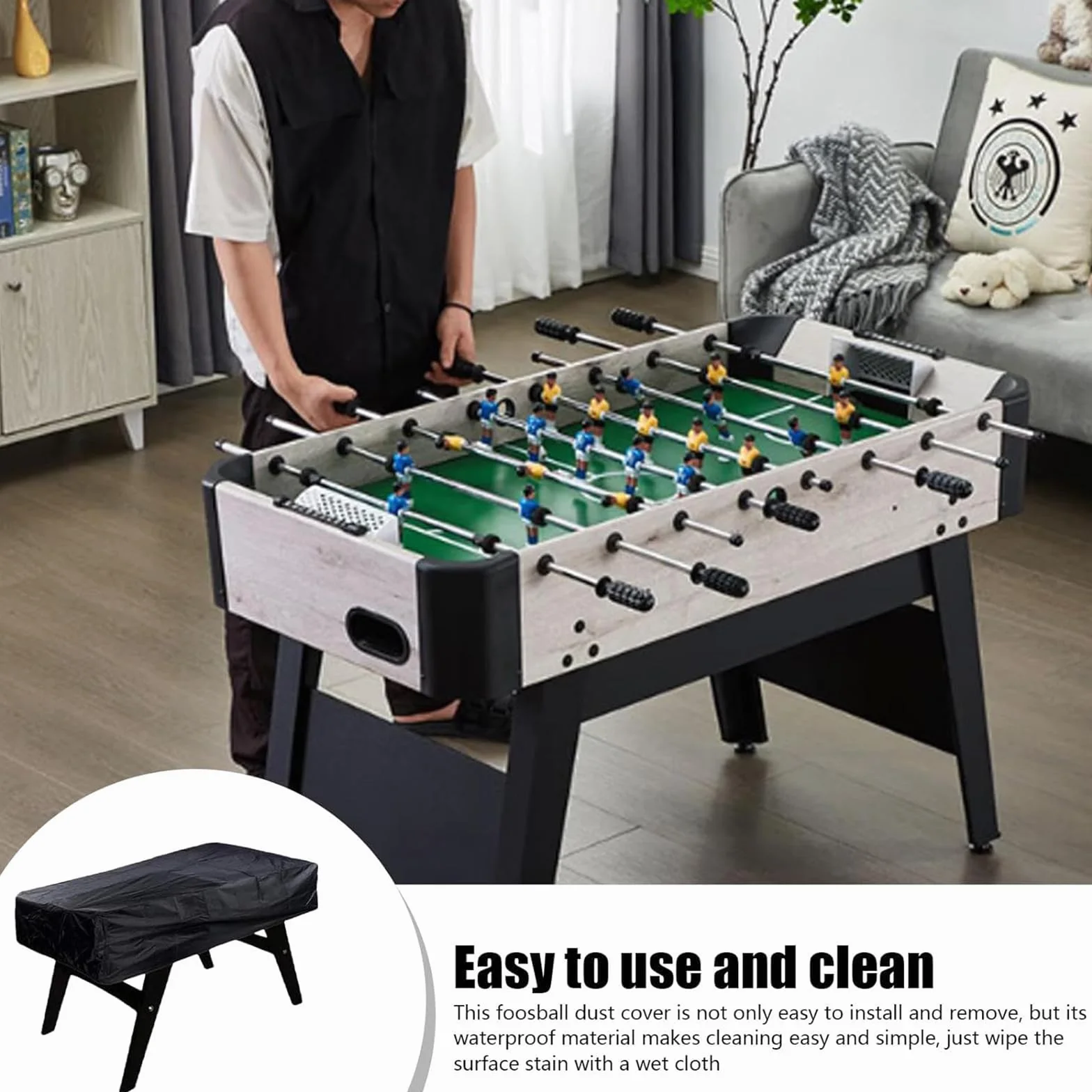 Copertura per Biliardino per Esterni Interni , 420D Oxford Rettangolari Coperture Protezione per Tavolo da Calcio Gioco da Esterno, Telo Protettiva Custodia per Foosball Table(Size:420D：160*115*50cm,C
