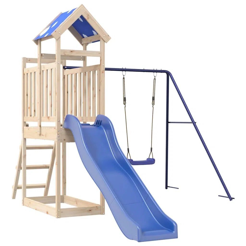 vidaXL Set da Gioco da Esterno in Legno Massello di Pino con Scivolo