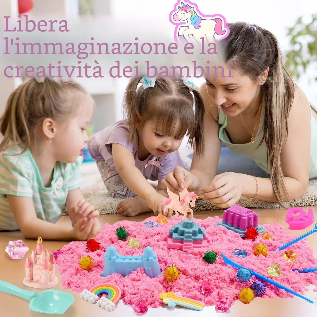 Regalo unicorno per ragazze Magic Sand Toy sabbia da gioco per bambini 3-10 anni