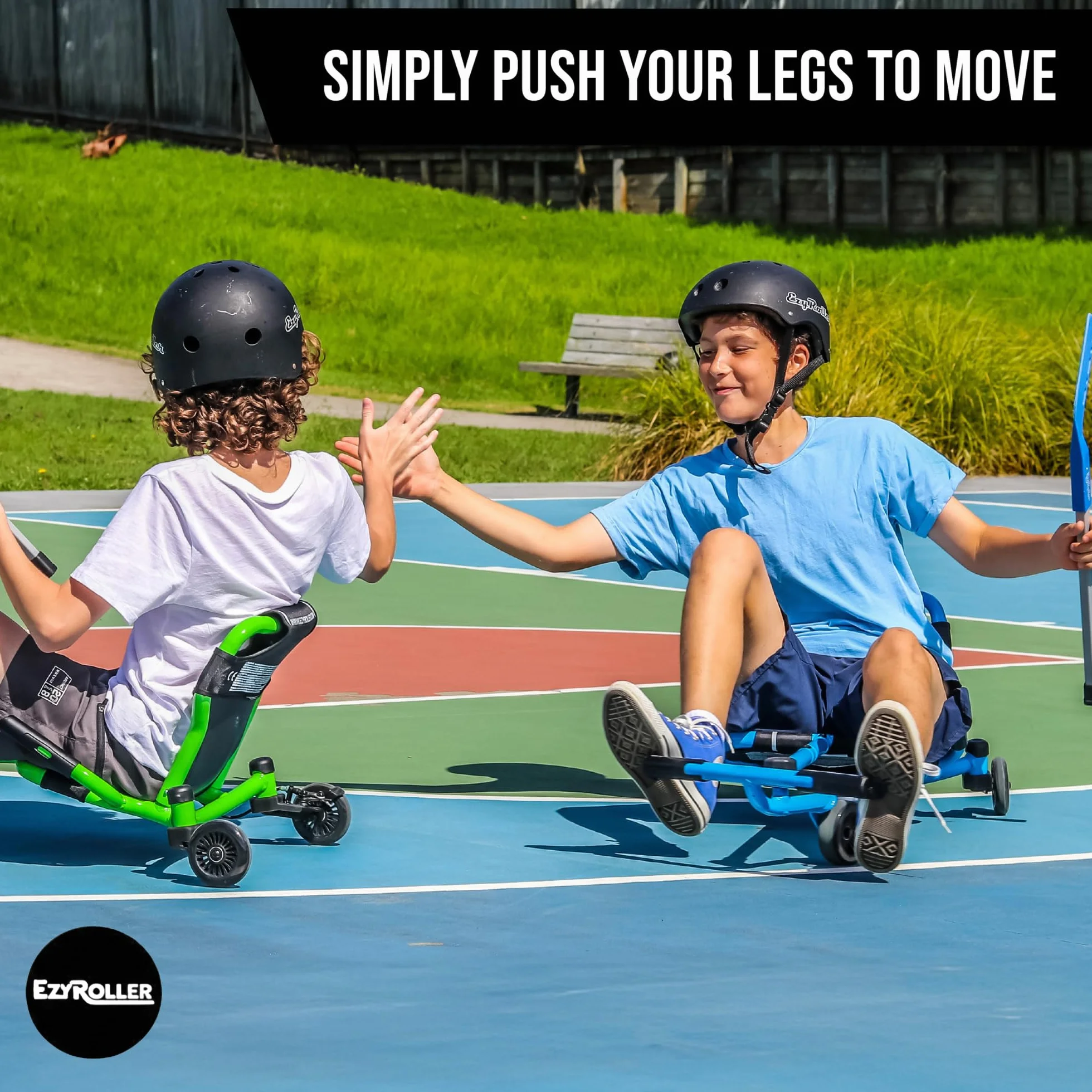 EzyRoller Drifter Pro X veicolo per bambini da 4 a 14 anni triciclo trike scooter a tre ruote veicolo divertente a tre ruote (bla)