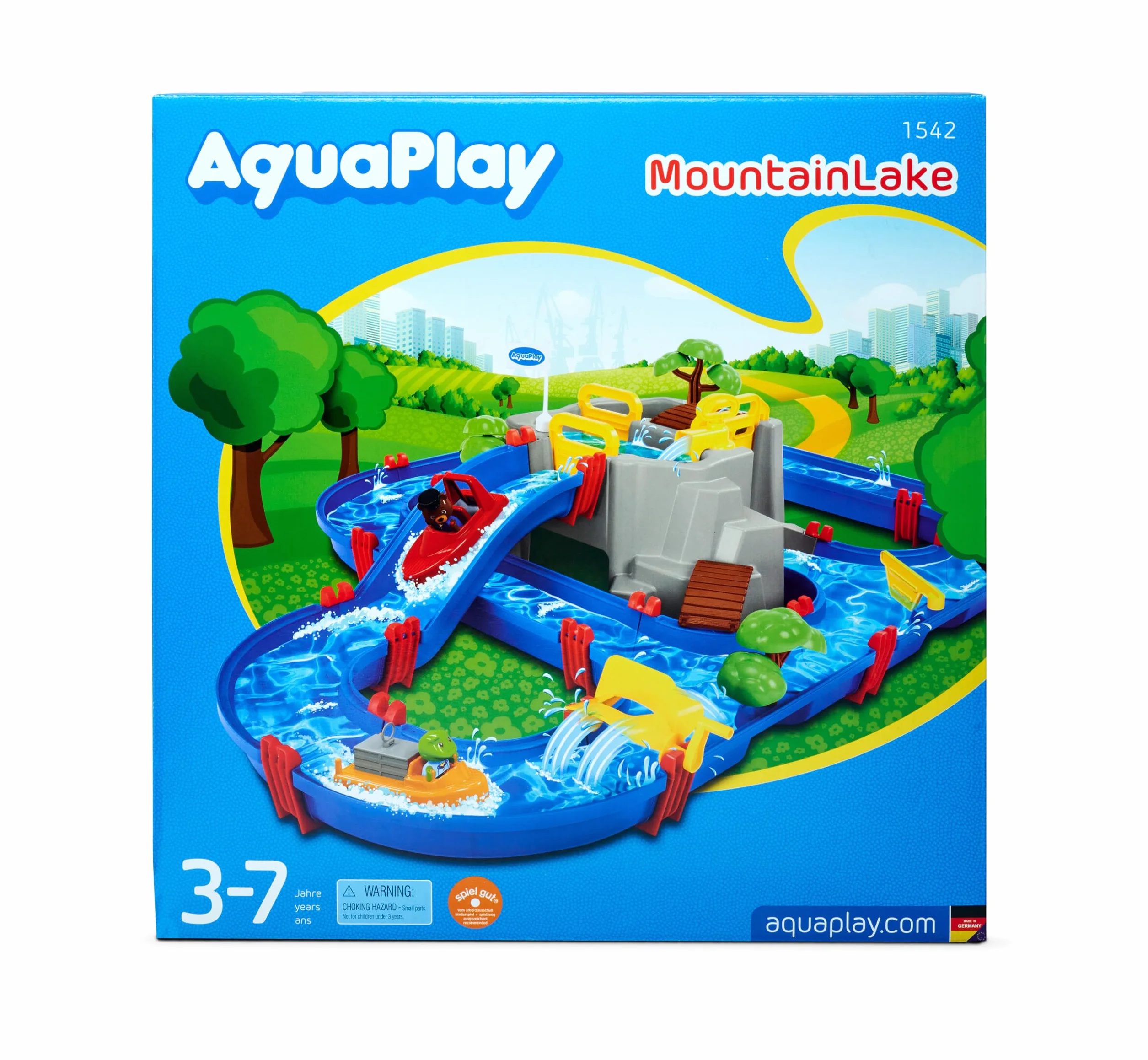 AquaPlay - MountainLake, 8700001542, +3 Anni, 69 Pezzi, Personaggi di Nils e Bo Inclusi, Due Barche