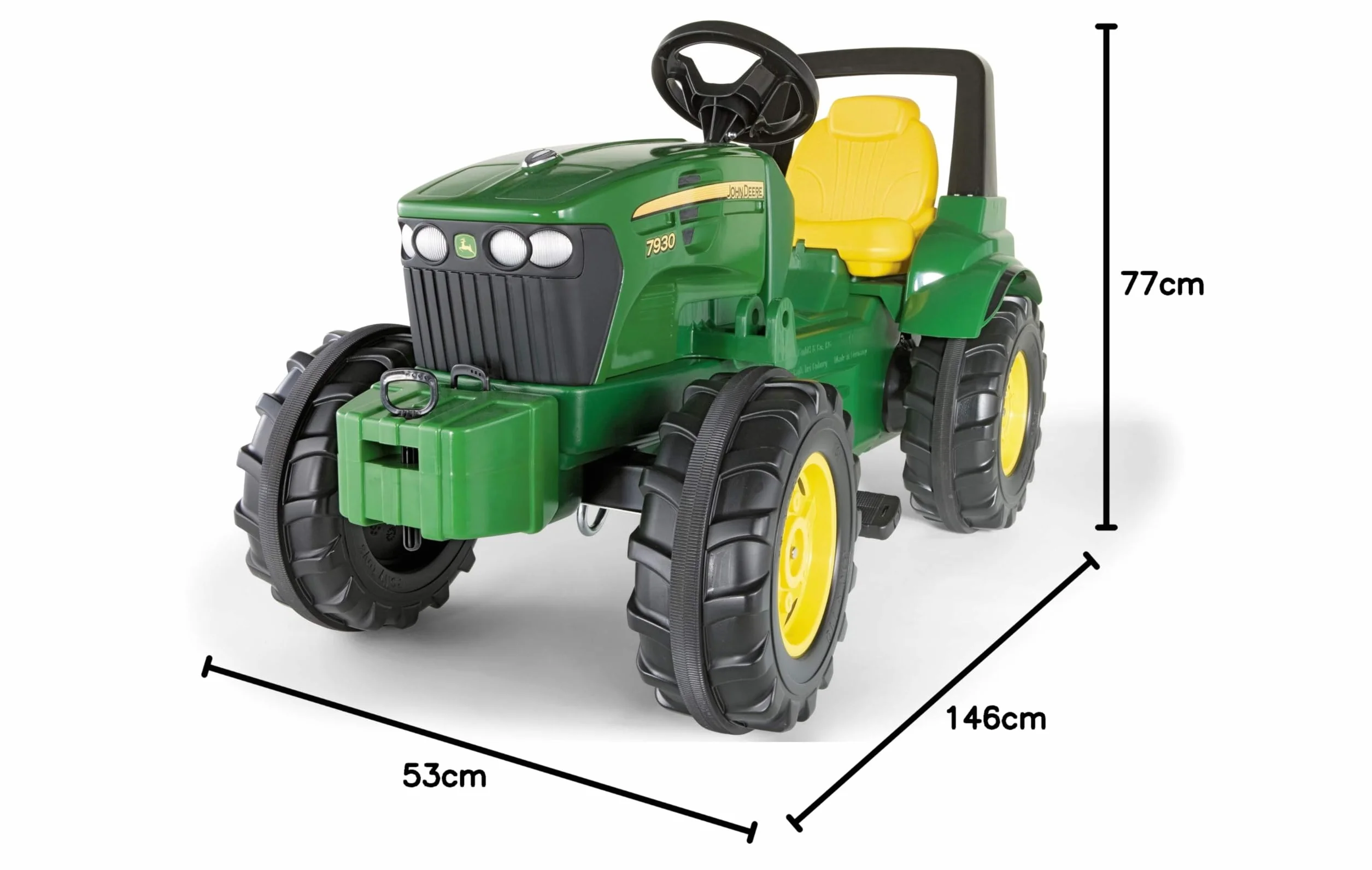 Rolly Toys rollyFarmtrac John Deere 7930 veicolo a pedali per bambini con sollevatore anteriore e posteriore