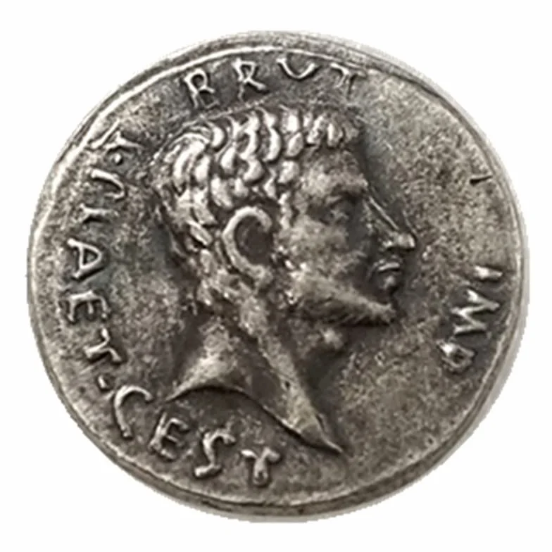 Monete romane antiche, monete argento da collezione romana, moneta antica roma, monete europee vecchie per collezionisti, regali portafortuna (Ancient Rome-Brutus Eid Mar)