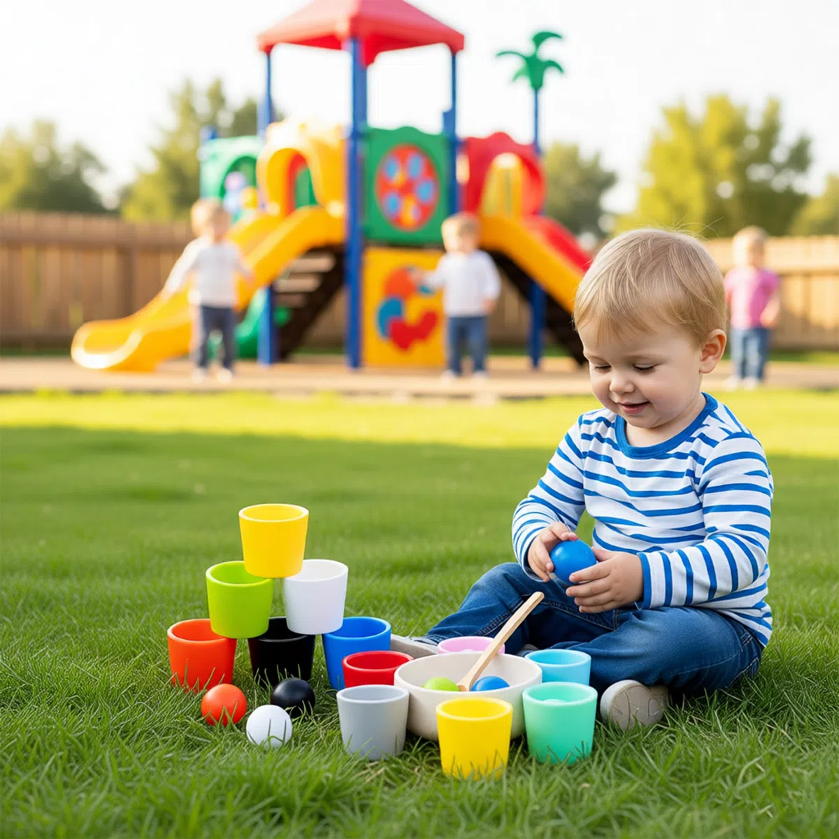 Giocattoli Montessori in Legno 8 Palline Colore Smistamento Conteggio Apprendimento Educativo Gioco Abbinamento