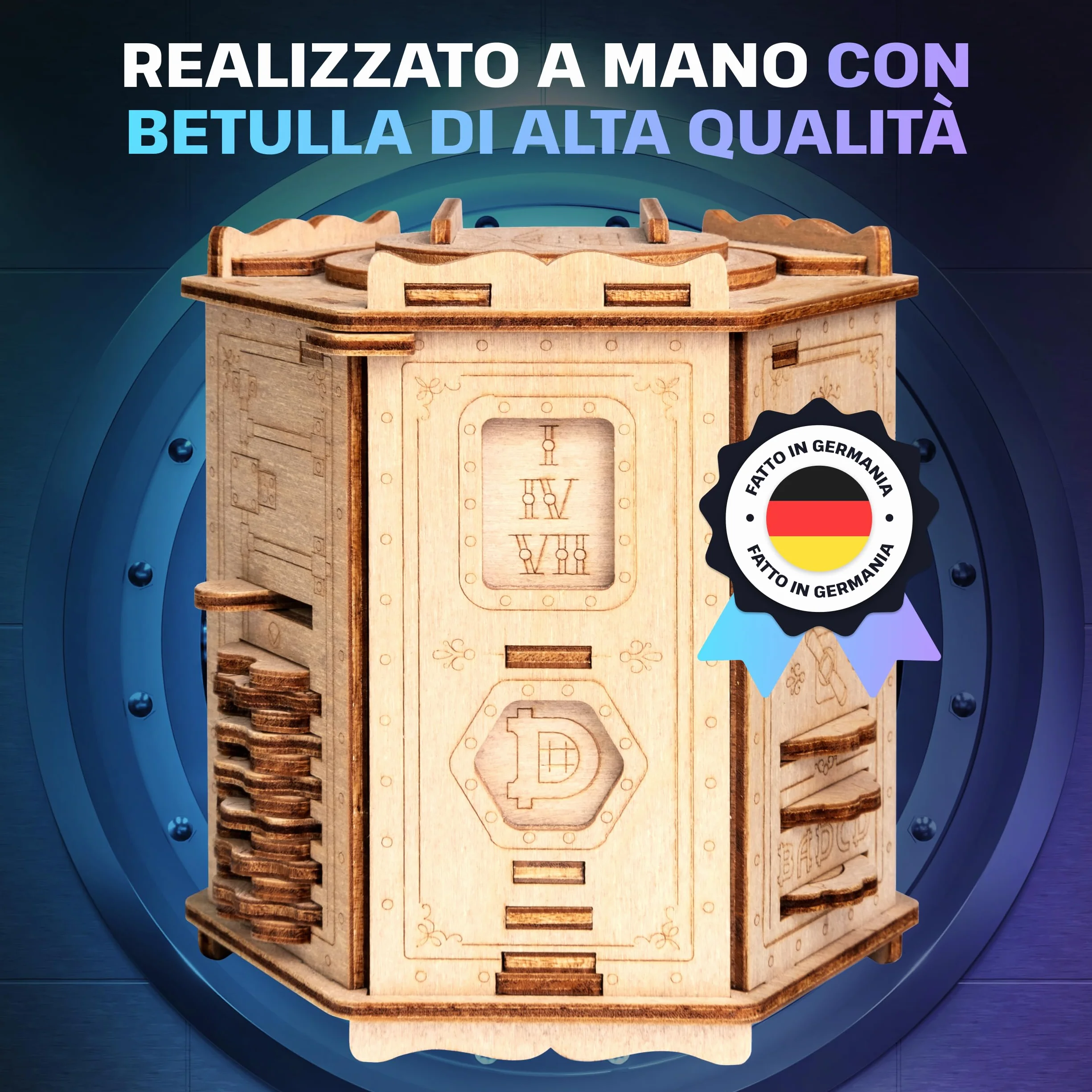 ESC WELT Fort Knox Box PRO - Puzzle 3d in Legno - Pasqua Rompicapo in Legno Difficile - Escape Room Gioco da Tavolo -Scatola Segreta Rompicapo con Scompartimento Nascosto - Giochi di Logica per Adulti