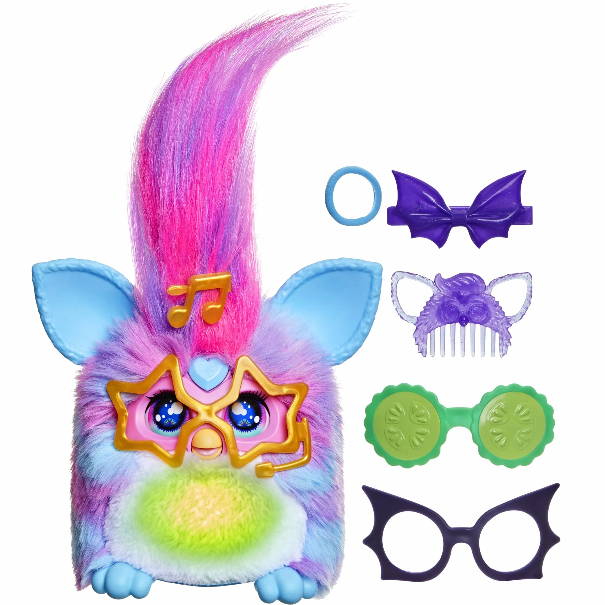 Furby Vibes Blue Razz Peluche Giocattolo Elettronico Interattivo per Bambini 6+