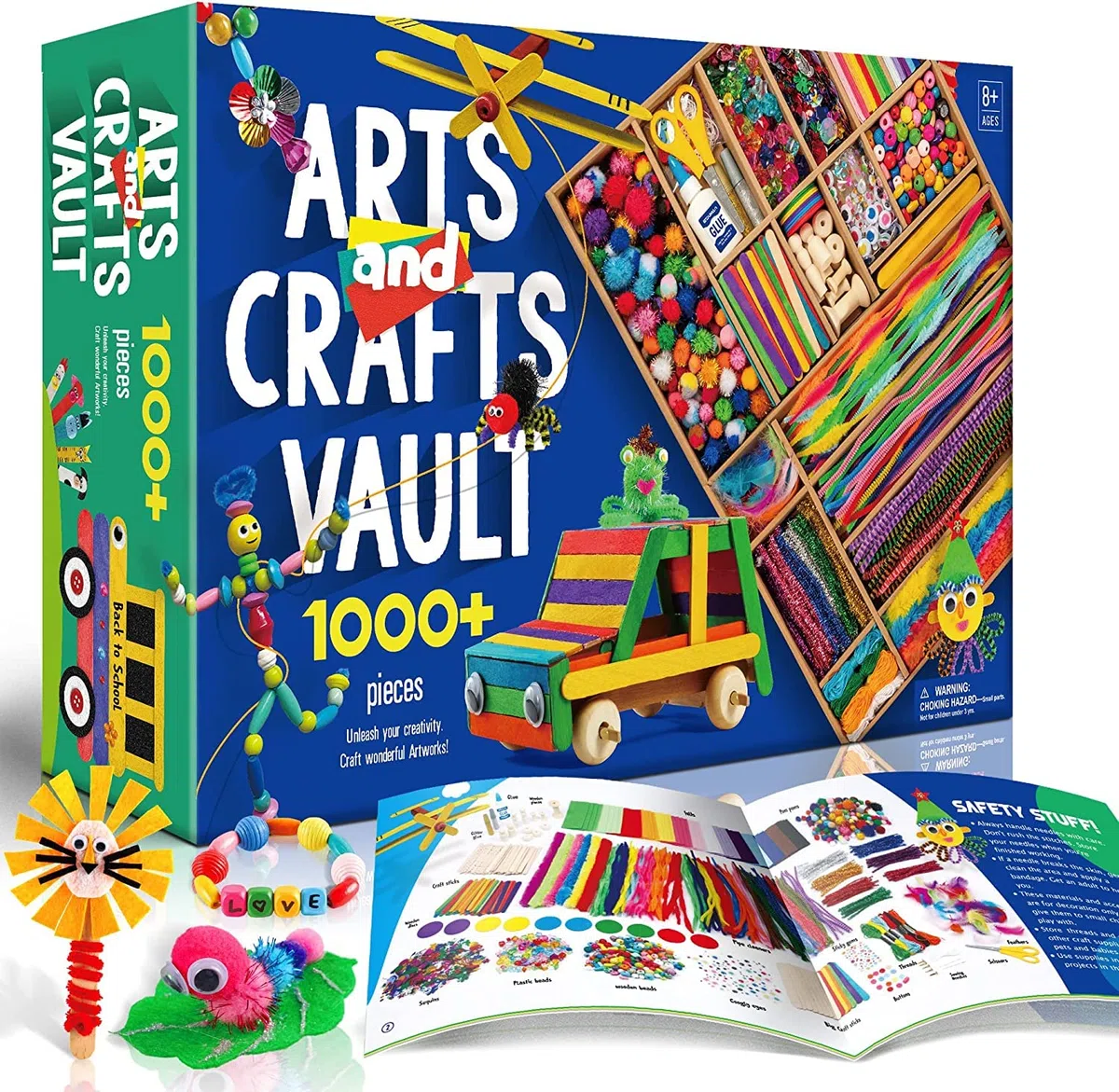 EDUMAN Lavoretti Creativi per Bambini, 1000+ Pezzi Giochi Creativi Bambina 10 Anni, Kids Mestiere Fai Da Te Decorazioni Giocattoli