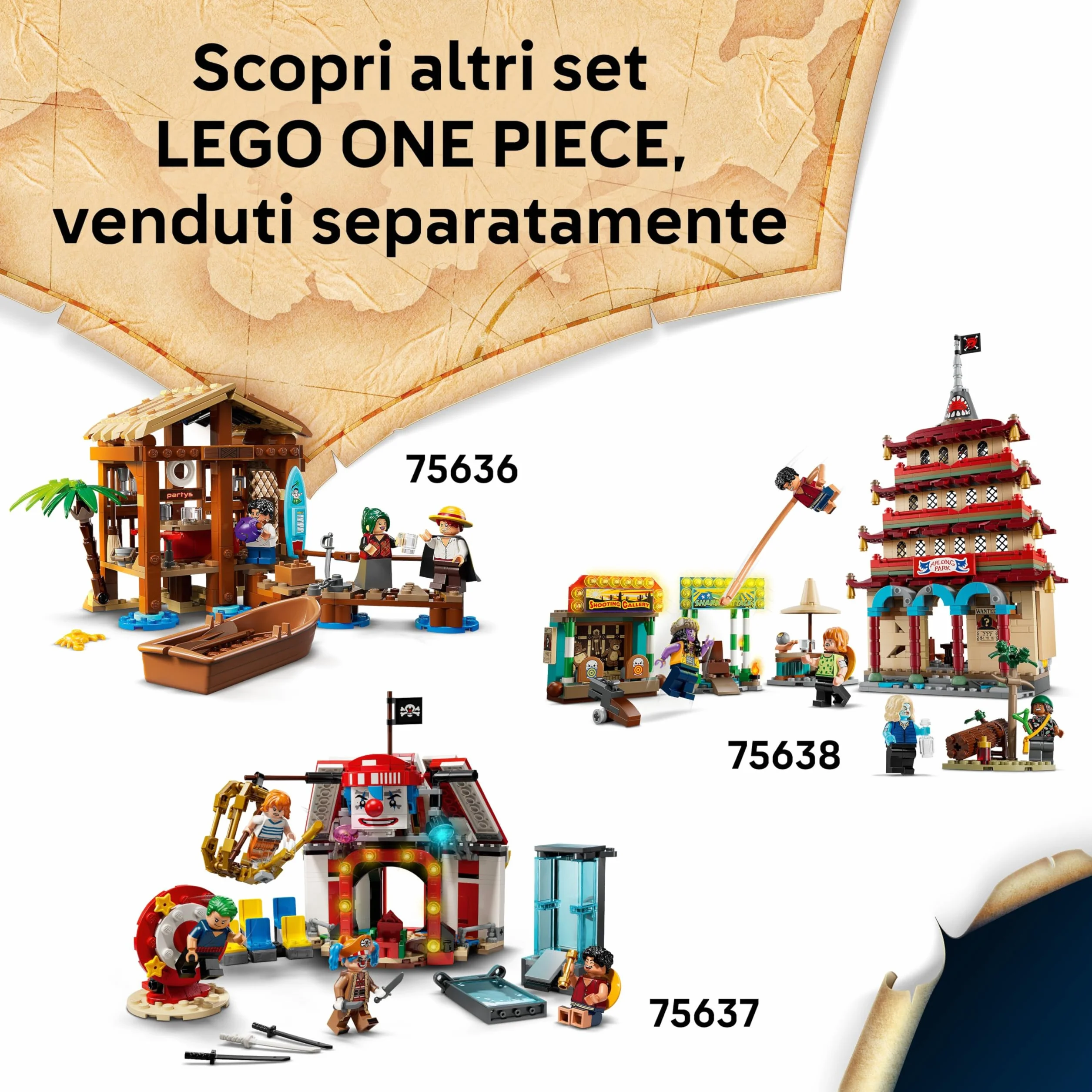LEGO ONE PIECE La Nave Pirata Going Merry - Modello di Barca Giocattolo da Esposizione con 5 Minifigure tra cui Luffy, Zoro e Nami - Regalo per Bambini, Bambine e Fan degli Anime da 10 Anni - 75639
