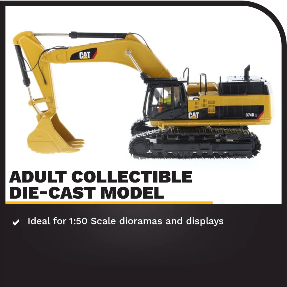 Diecast Masters 85274 - Escavatore idraulico Cat 374D L, scala 1:50, da 14 anni, in scatola di latta, adatto ai collezionisti