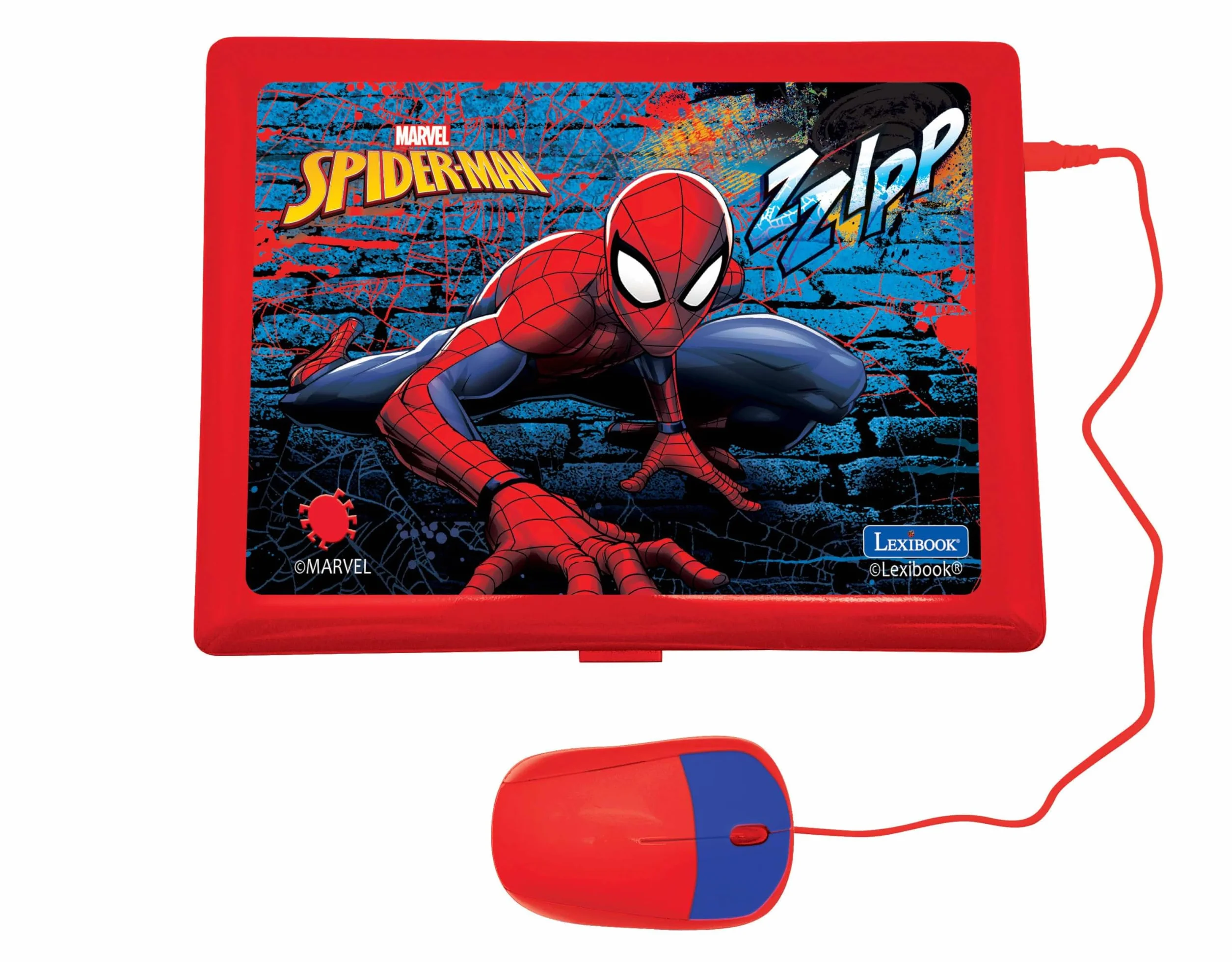 Lexibook - Spider-Man Computer Portatile educativo bilingue Italiano/Inglese - 124 attività per Un apprendimento Divertente e interattivo - Matematica, logica, Musica, Orologio - JC598SPi5LXB