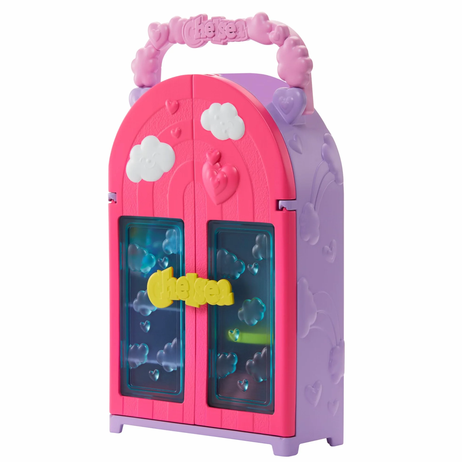 Barbie - Chelsea Playset Armadio, set pieghevole con bambola, armadio e vestiti, include 3 aree di gioco, 4 look completi e 15 accessori, giocattolo per bambini, 3+ anni, HXN03