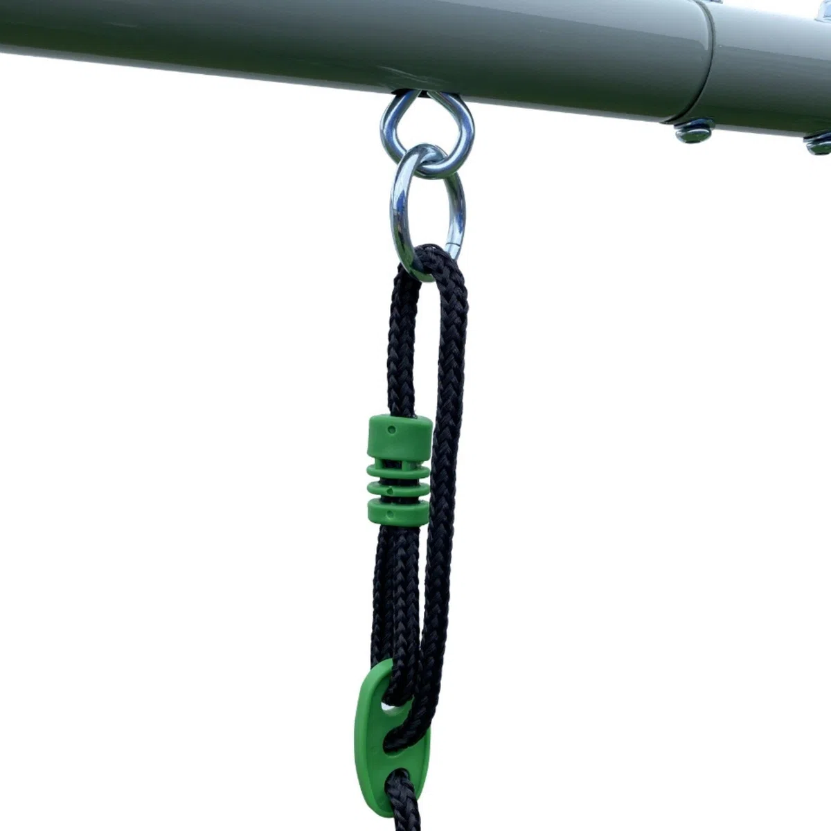 HyperMotion Altalena da Giardino per Bambini a 3 Posti, Set di Altalene per Parco Giochi, Telaio in Acciaio Resistente, Corda Regolabile in Lunghezza