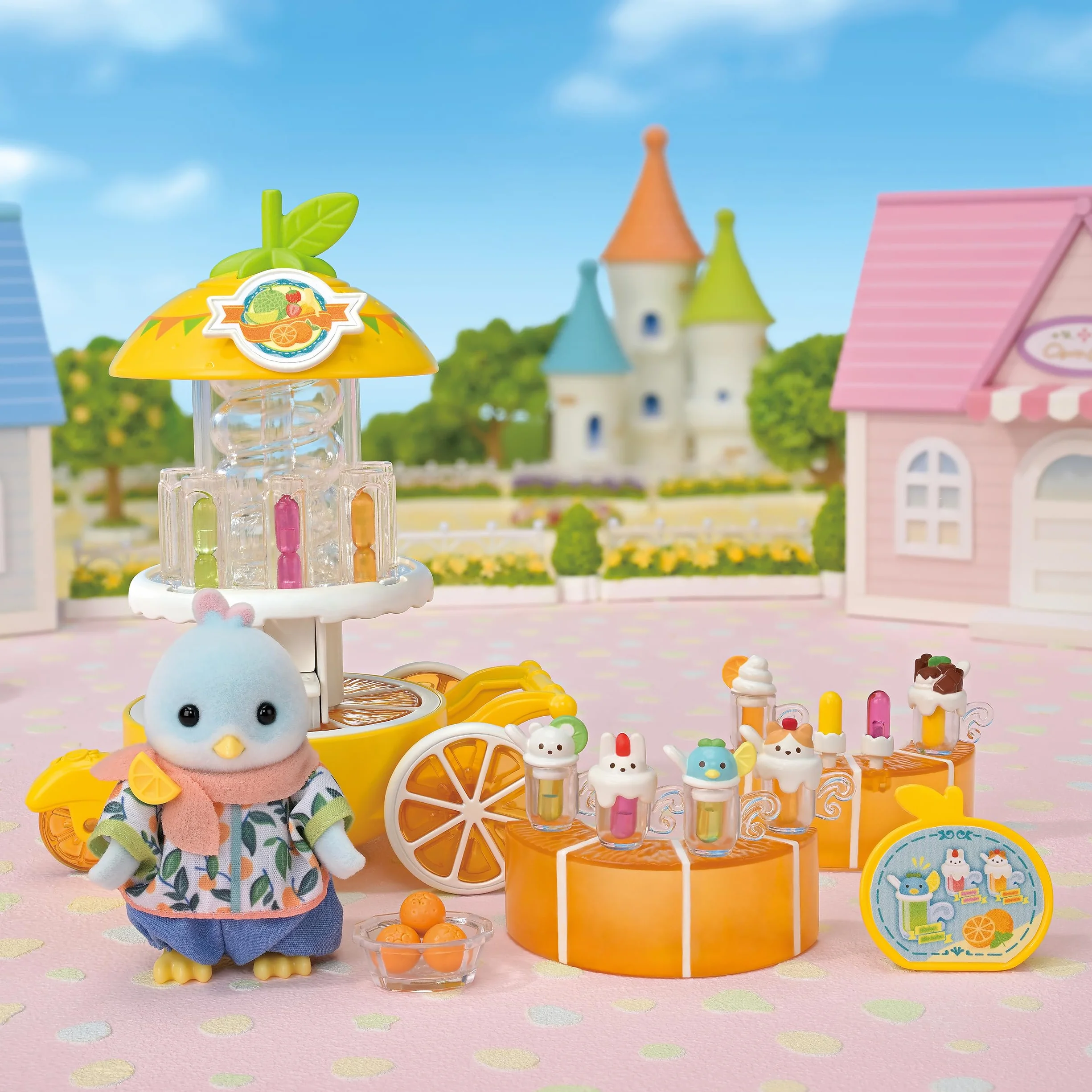 Sylvanian Families - 5861 Uccelli Agrumi– Chiosco di Succhi - Set Gioco Bambole