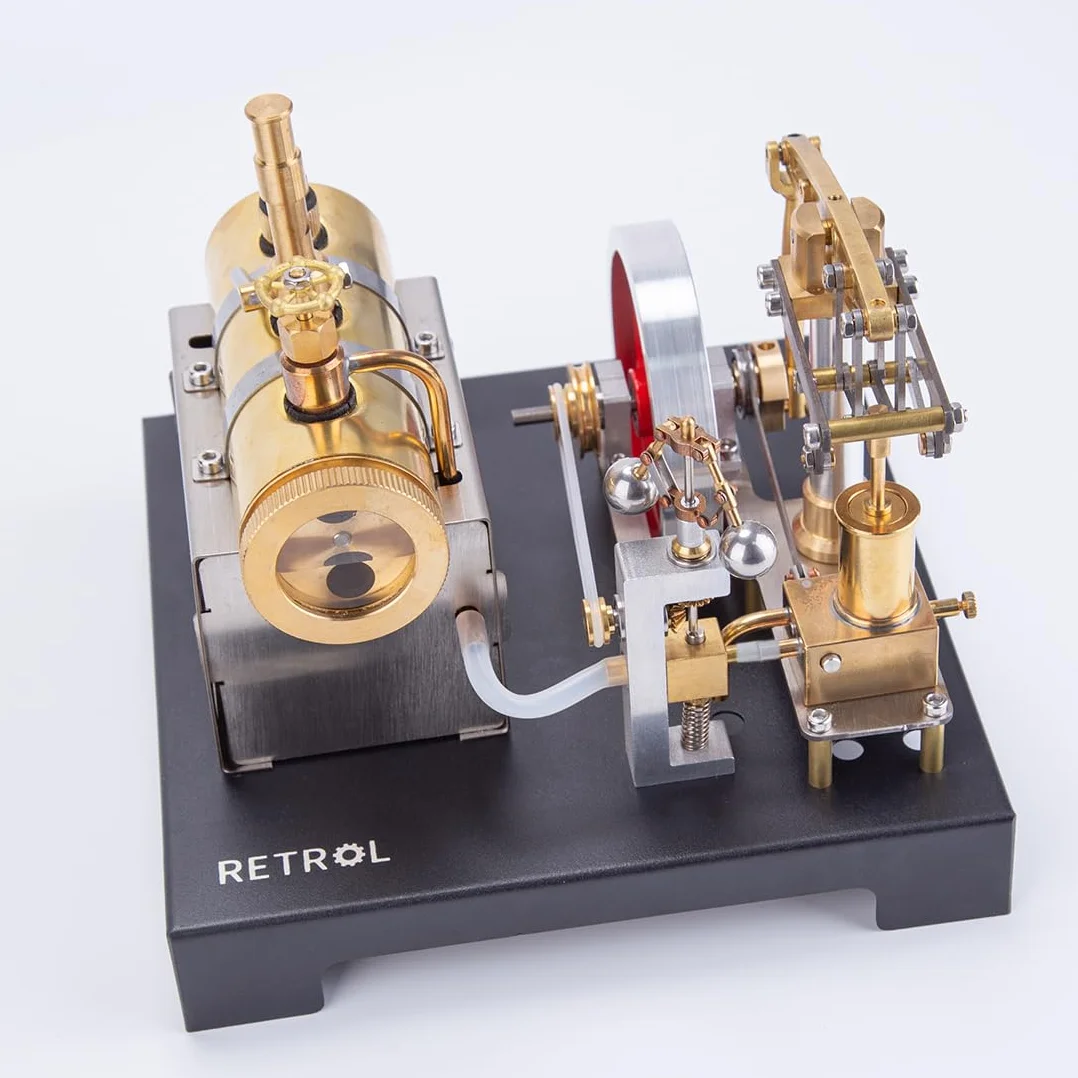 SE-01 Kit modello motore a vapore Stirling, kit motore a vapore in metallo, fascio stazionario modello motore Stirling, assemblaggio meccanico fai da te generatore Stirling Kit scientifico regalo per