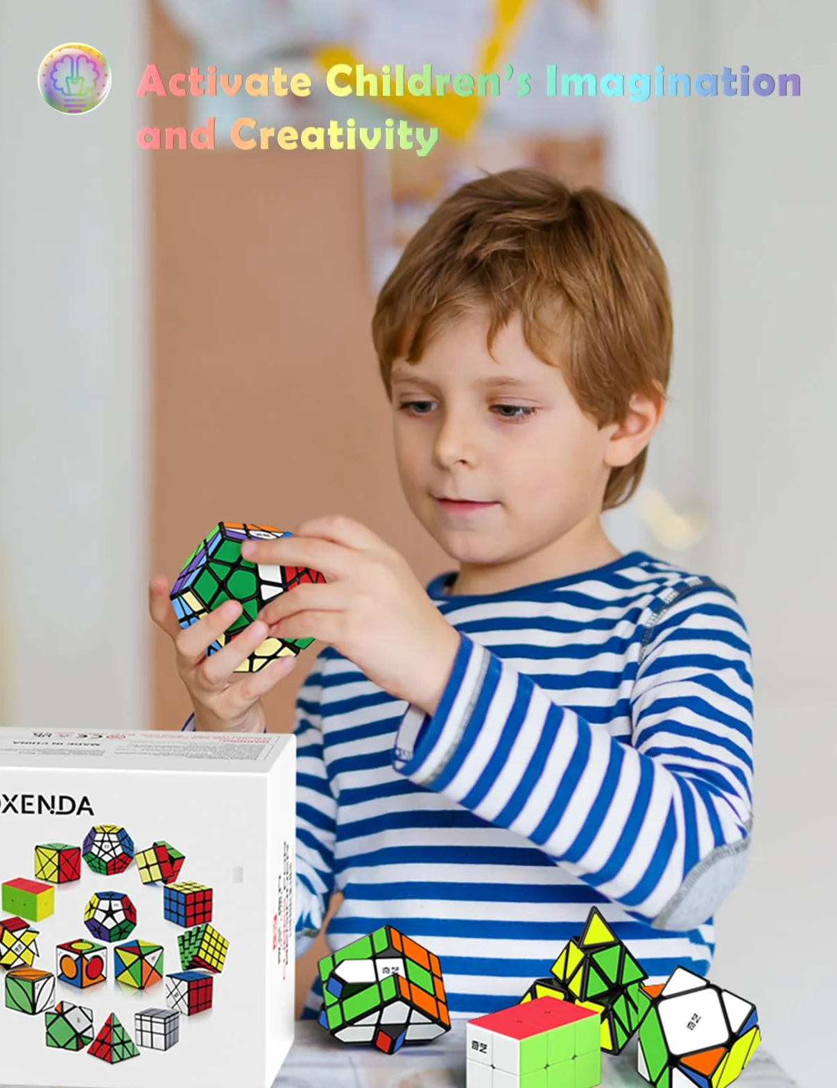ROXENDA Speed Cube Set, Cubo Magico di 15 Packs 2X2 3X3 2X3 Axis Skewb Ivy Windmill Fisher Dodecahedron Piramide Cube, Rotazione Facile e Gioco Regolare [15 Pack]