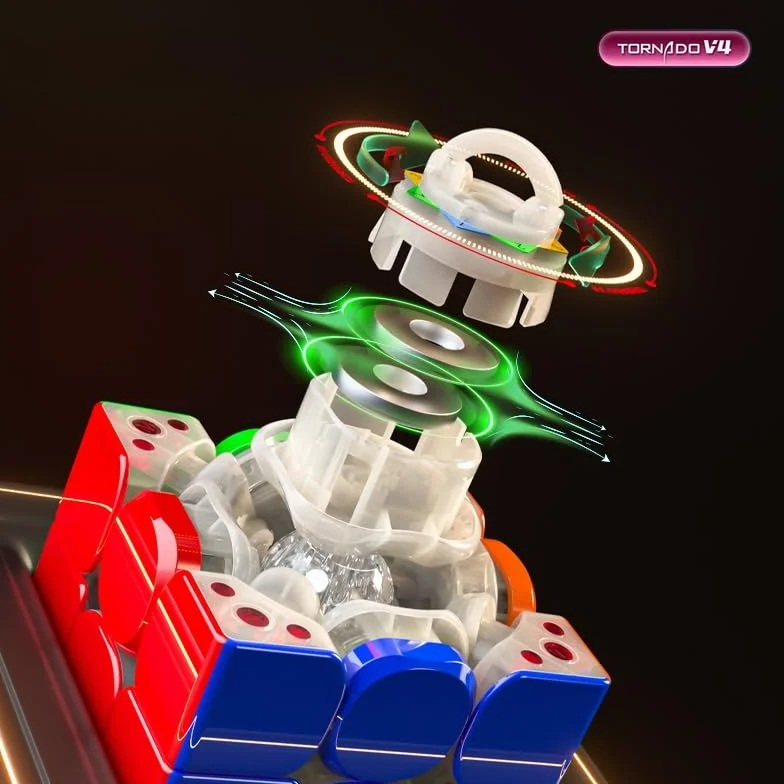 Bukefuno QY Tornado V4 MagLev UV 3 x 3 Cubo magico Tornado V4M 2024 puzzle senza adesivo