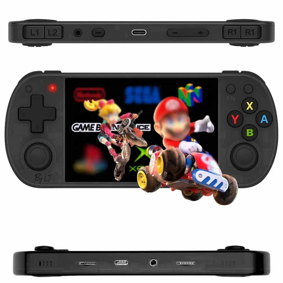 GameBox V2 | Console portatile +15.000 giochi schermo Full HD 4" + memoria 128 GB espandibile, licenza Linux 2.0, WiFi, multiplayer + 4 trigger, connessione"}