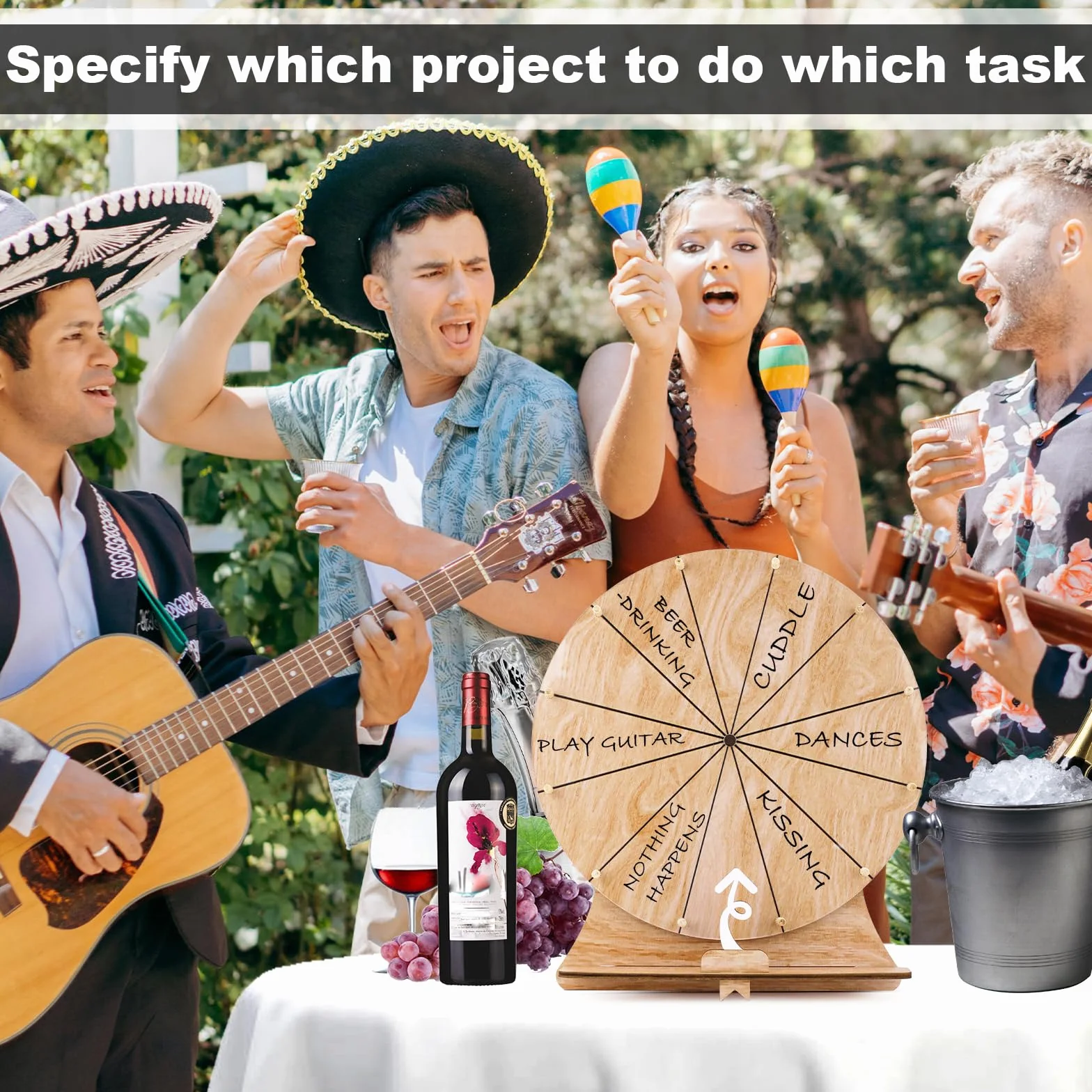 Gosknor 30cm Ruota dei Premi Che Gira, 12 Slot da Tavolo Gioco della Ruota della Fortuna Legno Prize Wheel con Supporto per Giochi di Filatura Fiere Carnevale attività per Le Vacanze