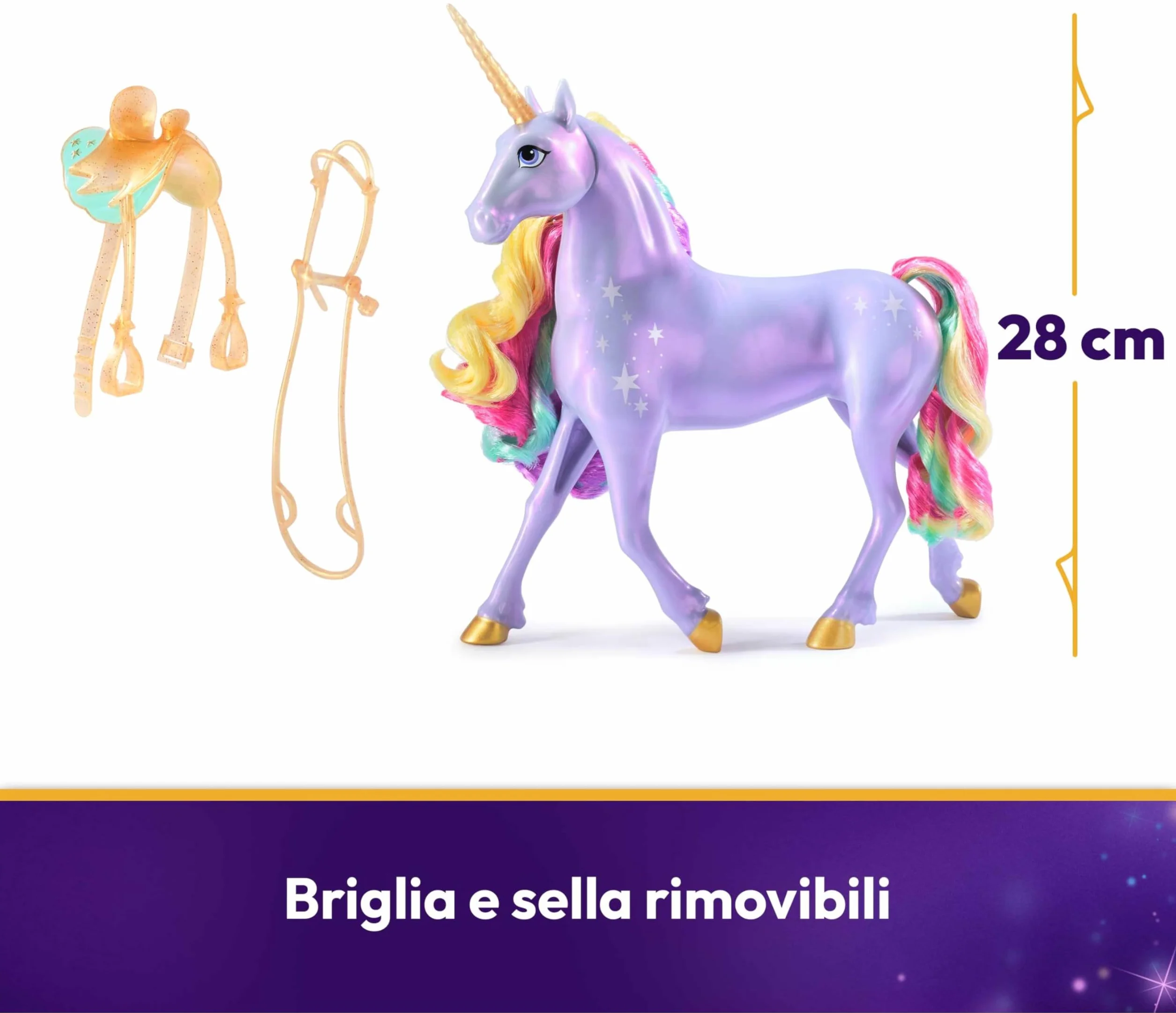 Unicorn Academy, Unicorno Wildstar Interattivo, Magica Luce dell’Arcobaleno, con Luci, Suoni e Musica, per Bambine, 4+ Anni