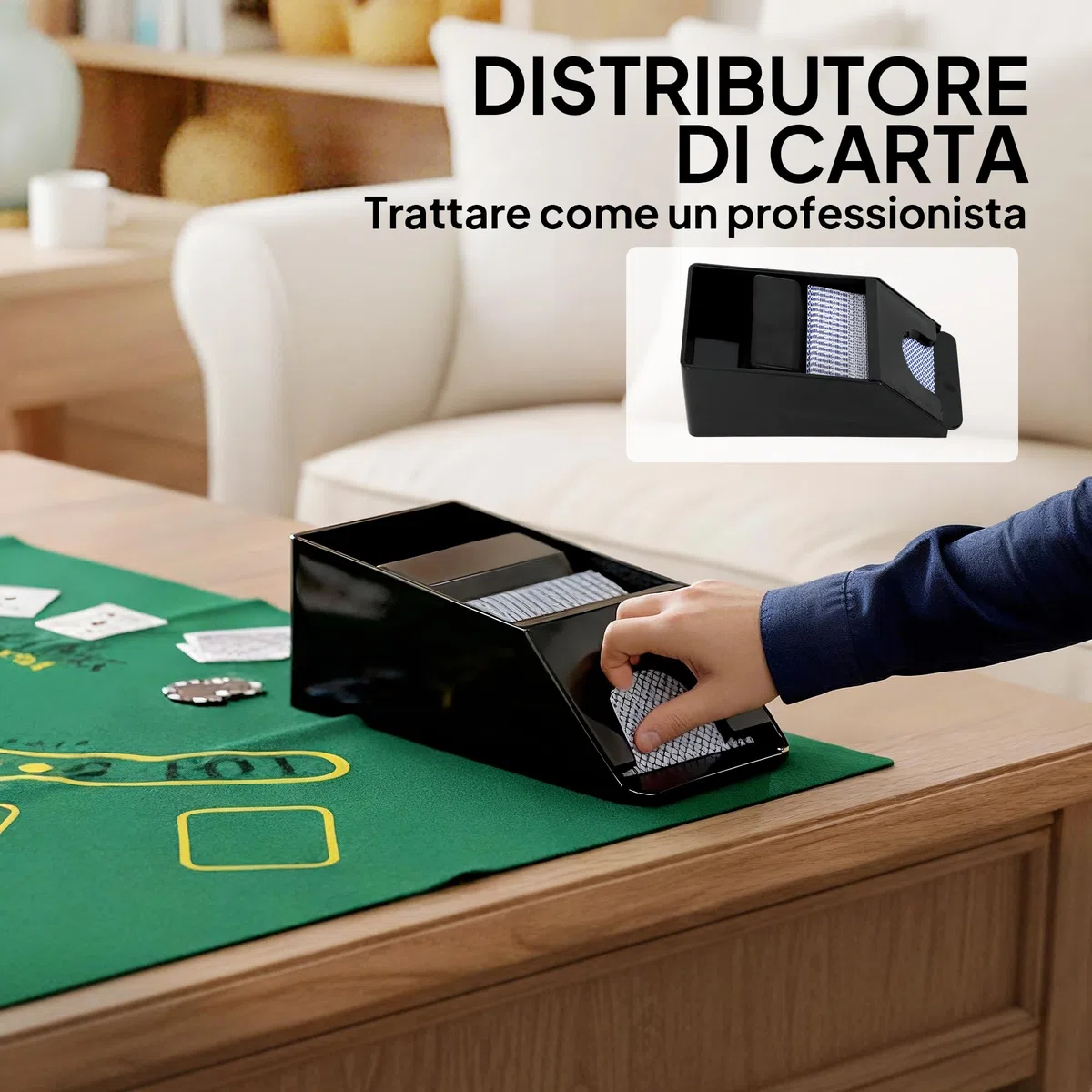 SPORTNOW Set da Poker Completo con 300 Fiches, Mescolatore di Carte, Distributore di Carte, 2 Mazzi di Carte, Tappetino, 5 Dadi, Pulsante Dealer e Valigetta per 8 Giocatori, Argento