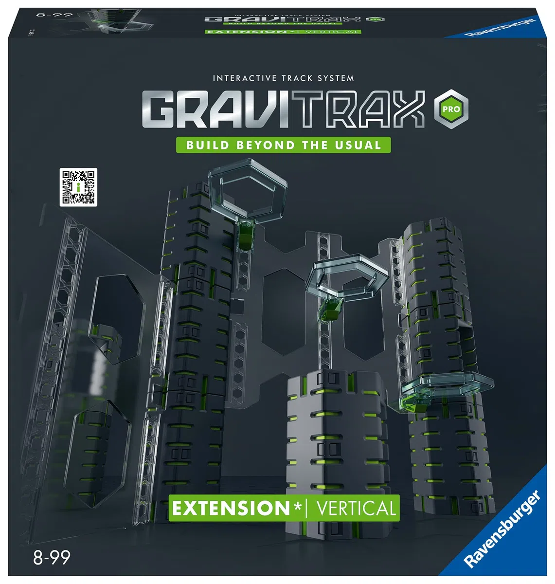 Ravensburger - GraviTrax Pro Extension Vertical: Aumenta l’altezza, Estensione pista biglie 108 pezzi, Gioco STEM 8+ anni e adulti, Non giocabile da solo, Compatibile con tutti i GraviTrax