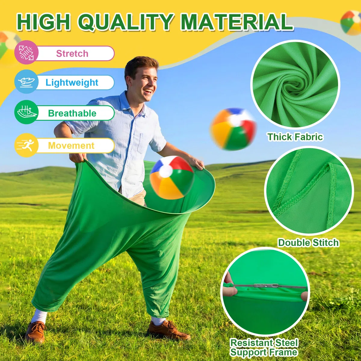 Granny Pants Gioco da cortile, gioco all'aperto con palla rimbalzante e pompa ad aria, relè di squadra riunione familiare gioco sul campo