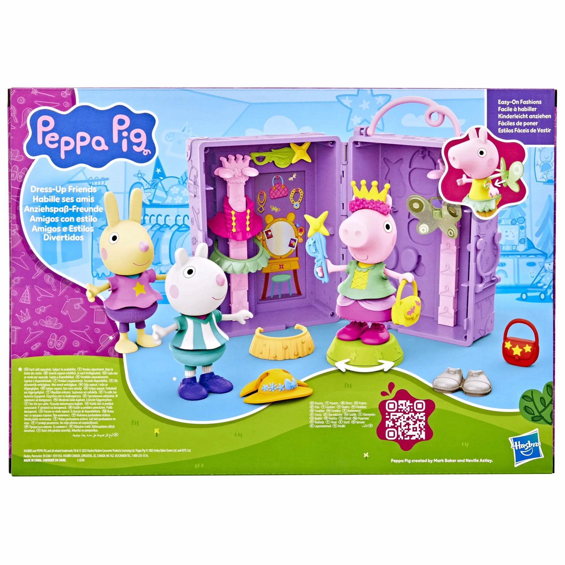 Peppa Pig Hasbro, Guardaroba di Peppa, Set di Giocattoli per Bambini e Bambine dai 3 Anni in Su, Ottima Idea Regalo, Include Action Figure di Peppa, 14 Accessori e Sticker