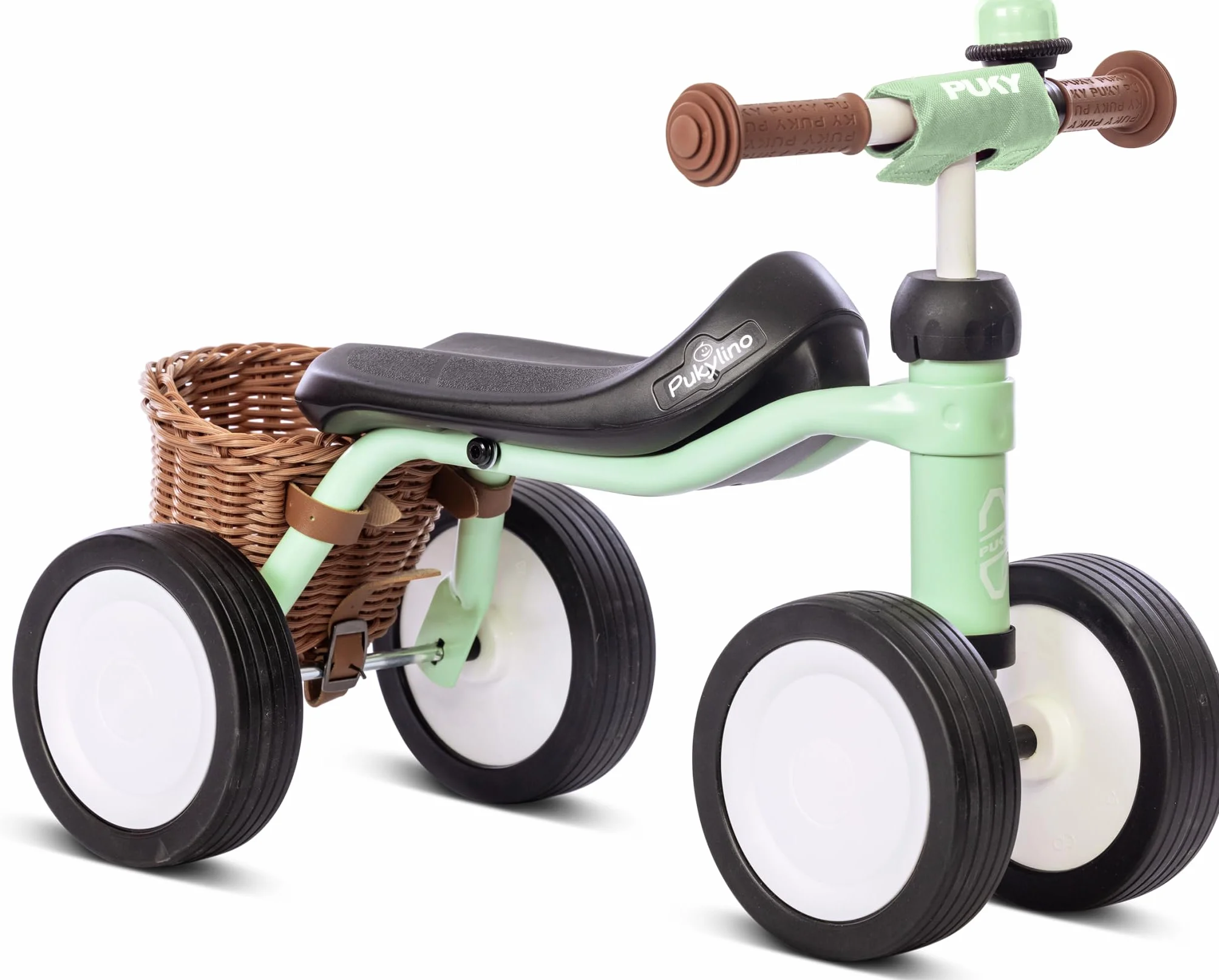PUKY PUKYLINO BUNDLE Verde Pastello | Bici senza pedali 1 anno | Bicicletta senza pedali 1 anno | Balance bike 1 anno | Bici 1 anno con maniglie sicurezza e ruote silenziose | Rivestimento antiurto