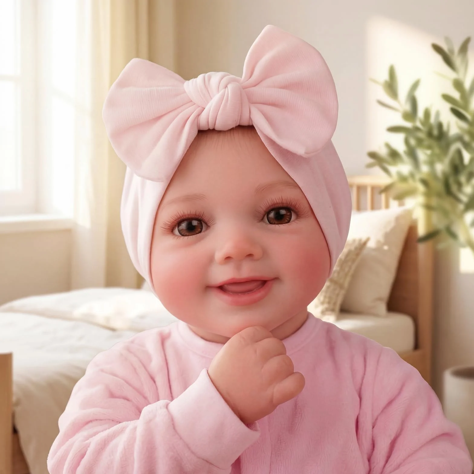 BABESIDE Rinato Bambino Bambole Sunny 17 Pollici Realistica Bambola Neonata Reborn-Baby Doll Corpo Morbido Tessuto Reincarnate Babies Reale Aprire Gli Occhi
