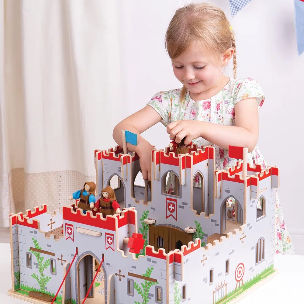 Castello di Bigjigs Giocattoli Re Giorgio - Castello Medievale Playset
