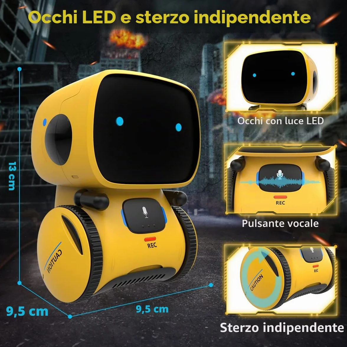 REMOKING Robot intelligente giocattolo per bambini, robot interattivo, giocattolo educativo, regalo per ragazzi e ragazze (giallo)