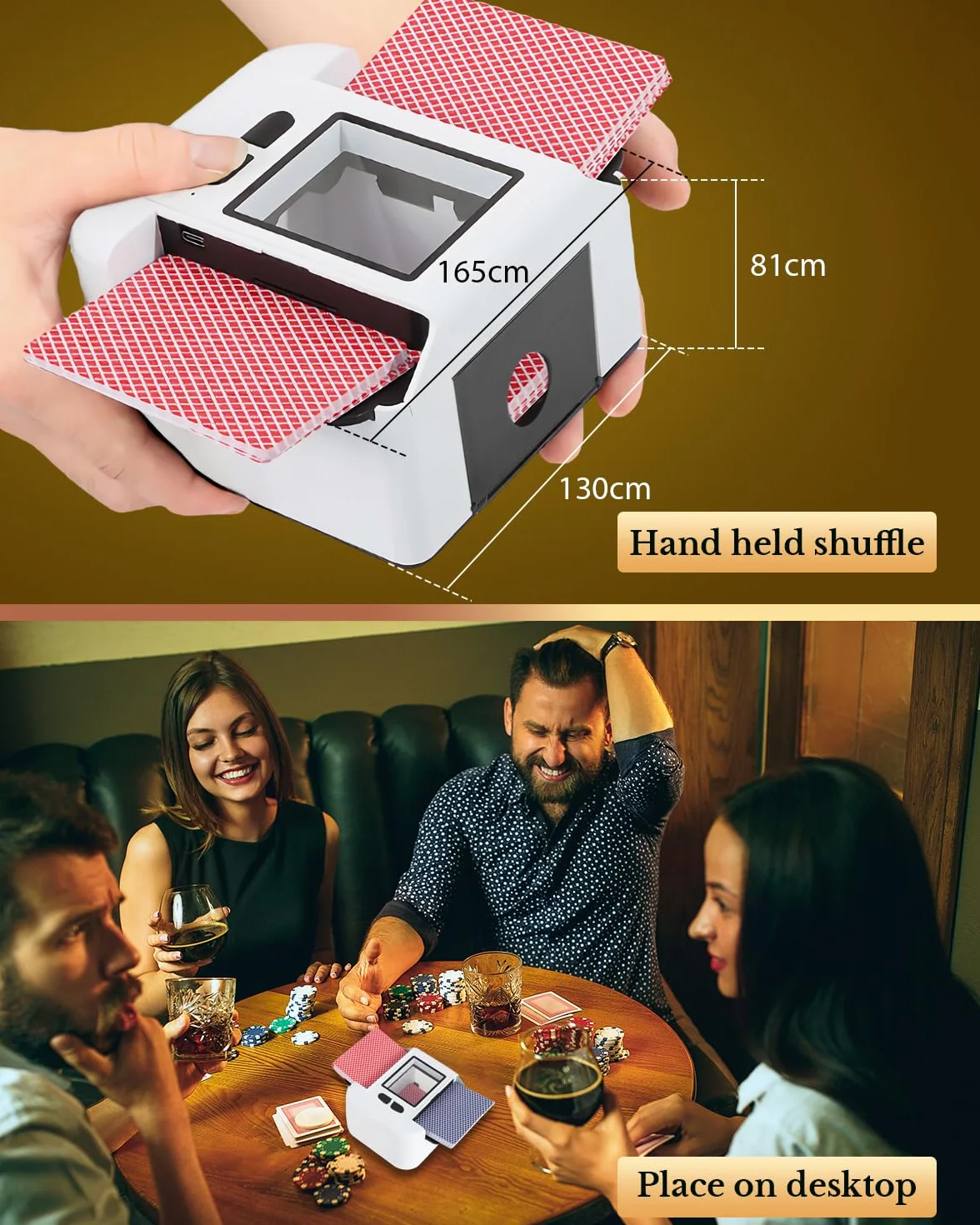 Mischia Carte Automatico Elettrico, Miscelatore ricaricabile per Carte da Gioco, Uno, Poker, modalità Auto e Manuale, forte capacità della batteria Lascia la tua notte di poker ancora più emozionante