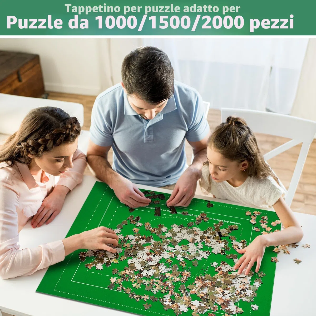 MOZOOSON Tappeto Puzzle Bambini Adulti, Tappetino Puzzle Feltro, Puzzle Pad Roll Up 2000 Pezzi