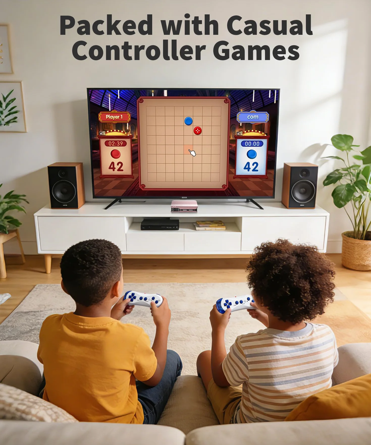 Console di Gioco con Controllo del Movimento per Bambini, Sistema Videogiochi Plug & Play per TV, Giochi Attivi Indoor e Divertimento per Famiglia, Ideale per Serate di Gioco e Feste