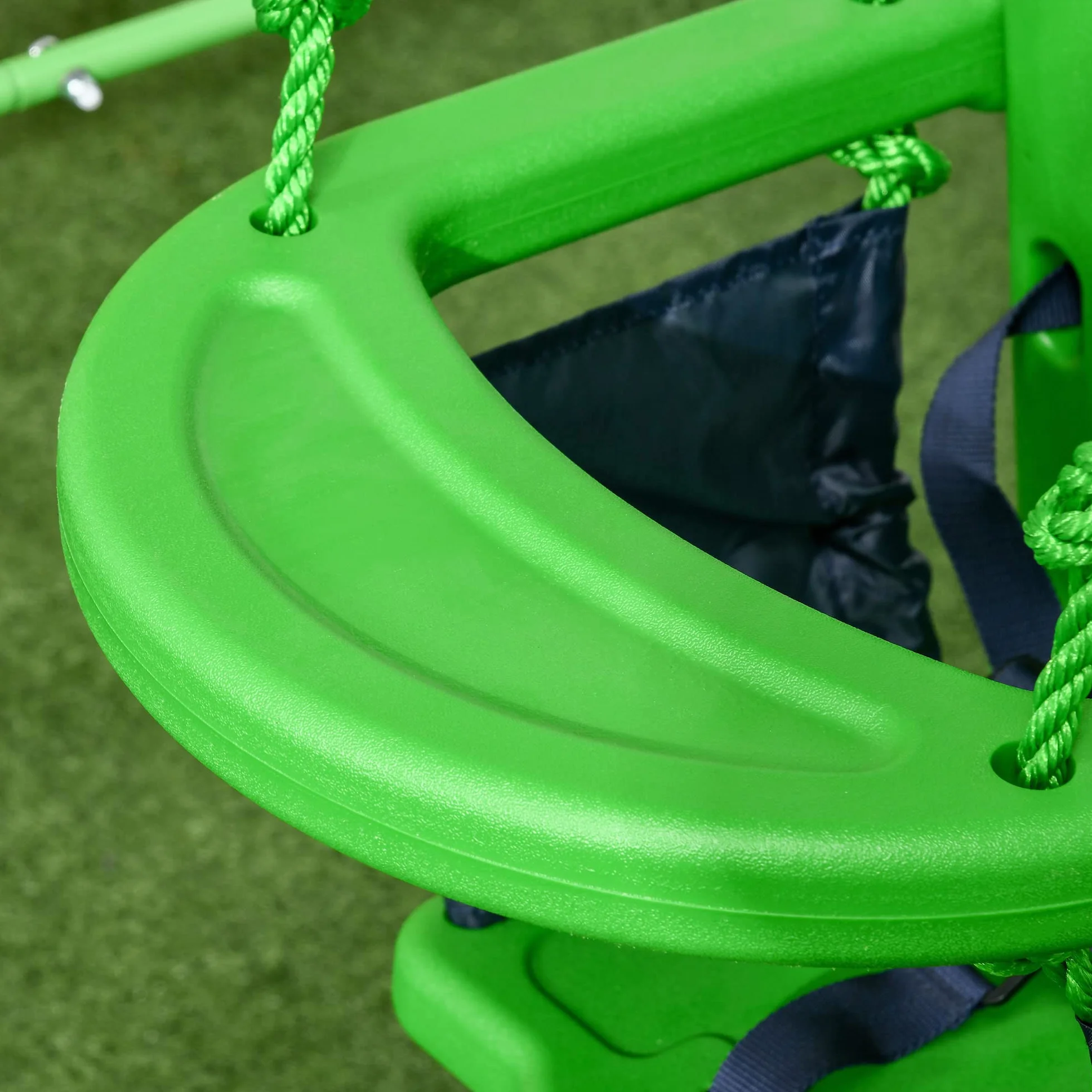 Outsunny Altalena per Bambini 6-36 Mesi da Giardino e Salotto in Acciaio e PE con Seggiolino e Bretelle di Sicurezza, 122x146x122 cm, Verde