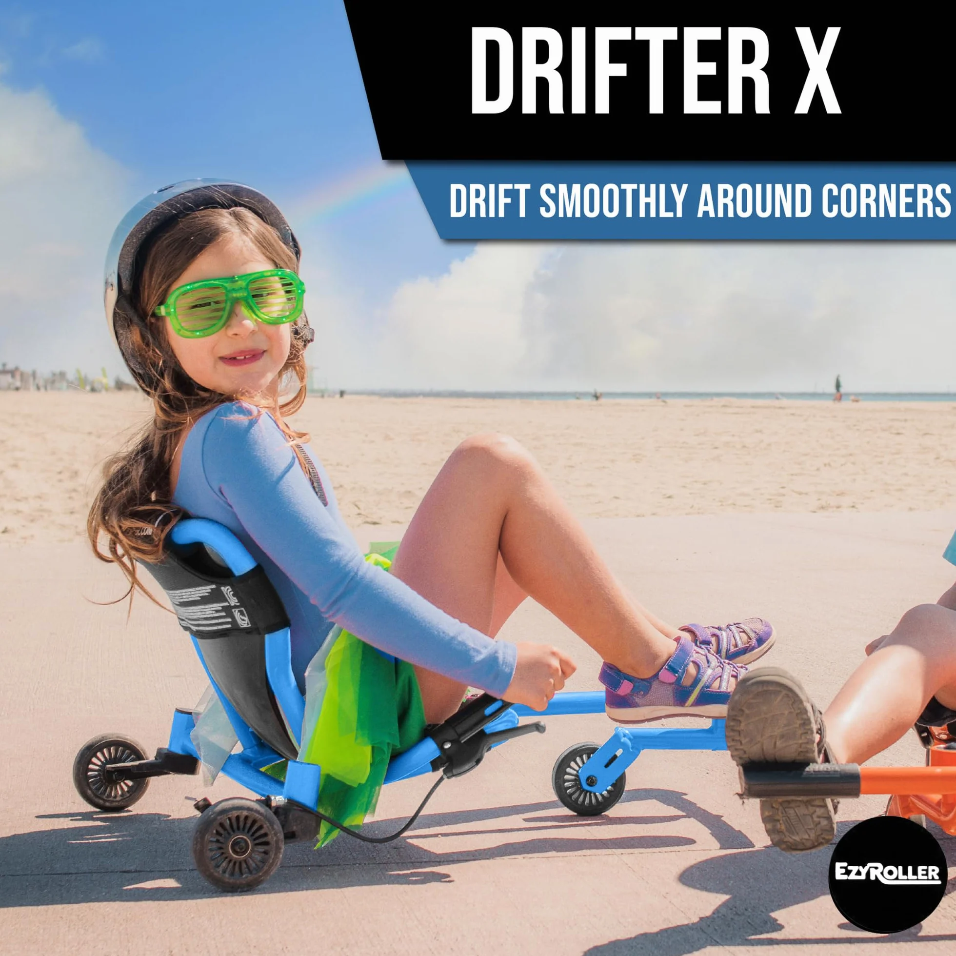 EzyRoller Drifter Pro X veicolo per bambini da 4 a 14 anni triciclo trike scooter a tre ruote veicolo divertente a tre ruote (bla)