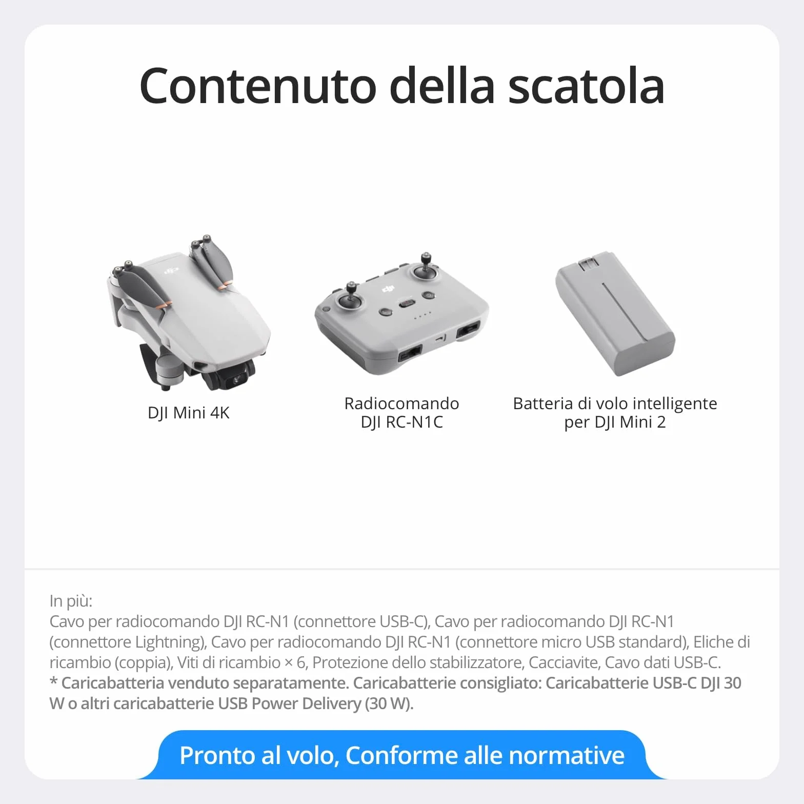 DJI Mini 4K, drone per adulti, fotocamera 4K HD, < 249 g, stabilizzatore 3 assi, trasmissione video 10 km, return automatico, resistenza al vento, 1 batteria per tempo di volo 31', volo intelligente
