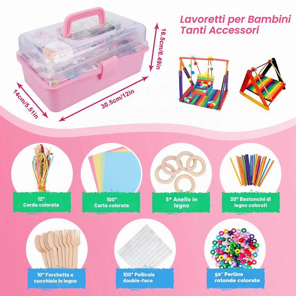 JOYBOY Lavoretti Creativi per bambini Kit Artigianali Perline e Scatola di Immagazzinaggio Giocattoli educativi Regalo