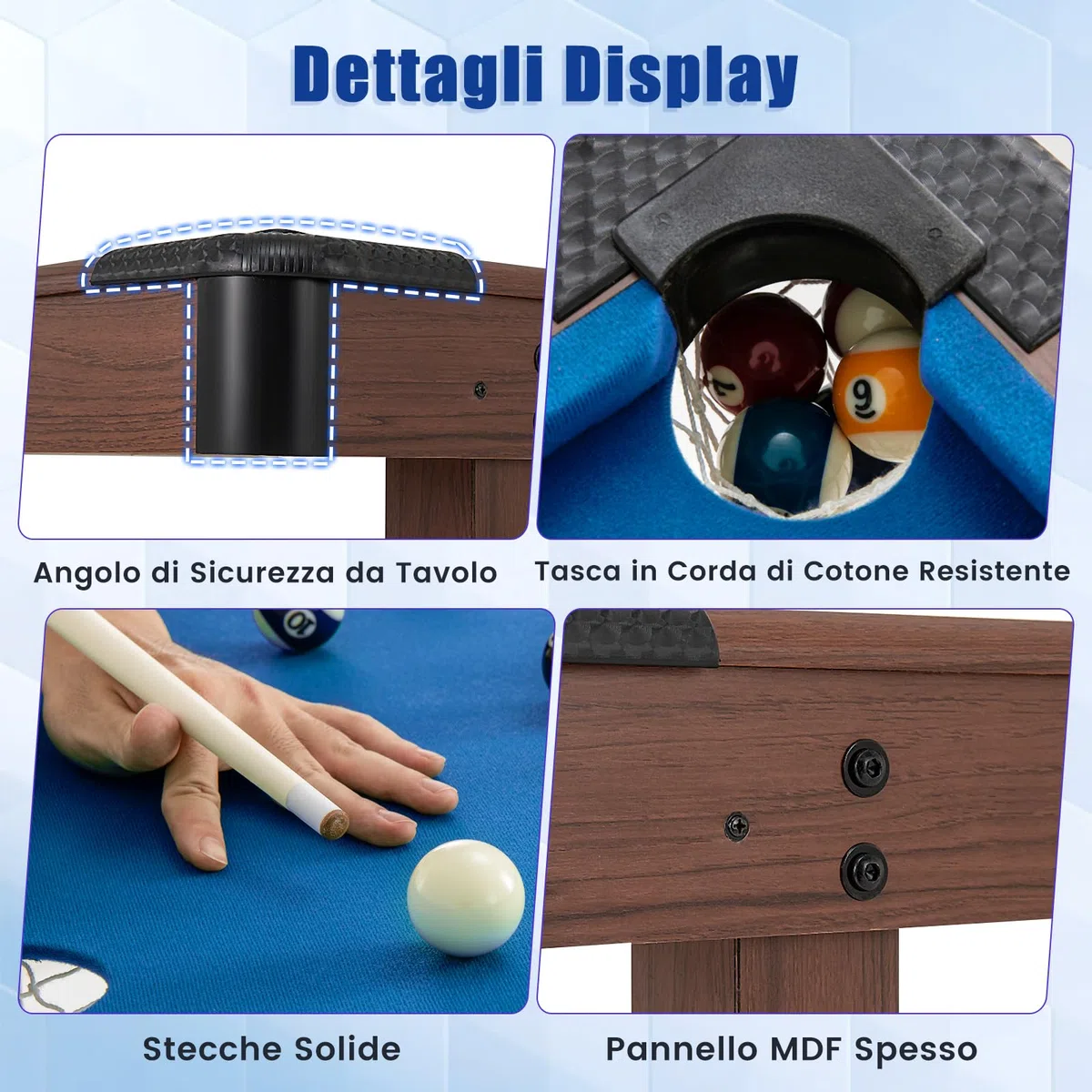 RELAX4LIFE Tavolo da Biliardo 122 cm, Mini Biliardo in Legno con Set Completo di 16 Palline, 2 Stecche, Gessetti, Spazzola e Triangolo – Tavolo Salvaspazio per Casa, Bar e Palestra
