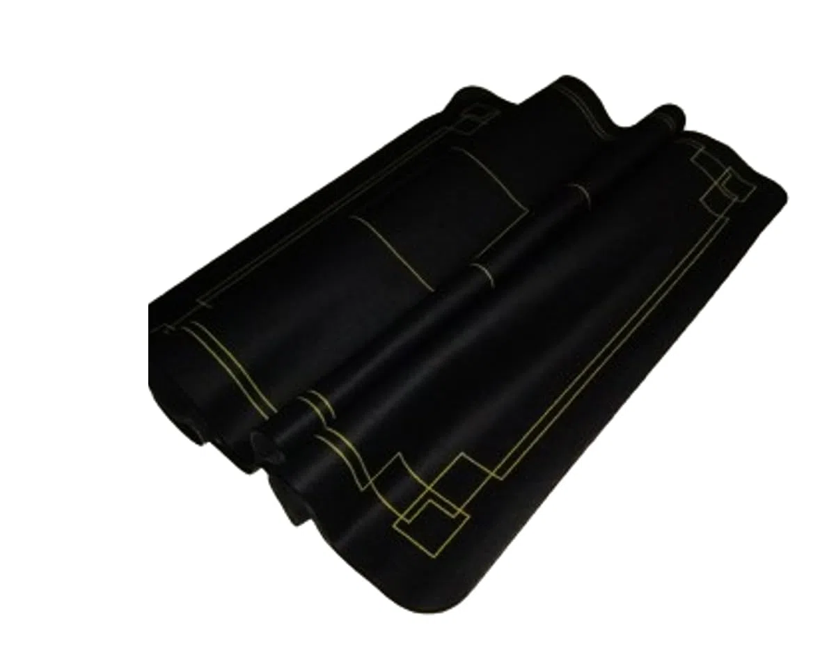 Tappetino Da Poker 180x90cm Nero e Oro Con Sacca Portatile Panno Casinò Copritavolo Texas Hold'em Antiscivolo Impermeabile
