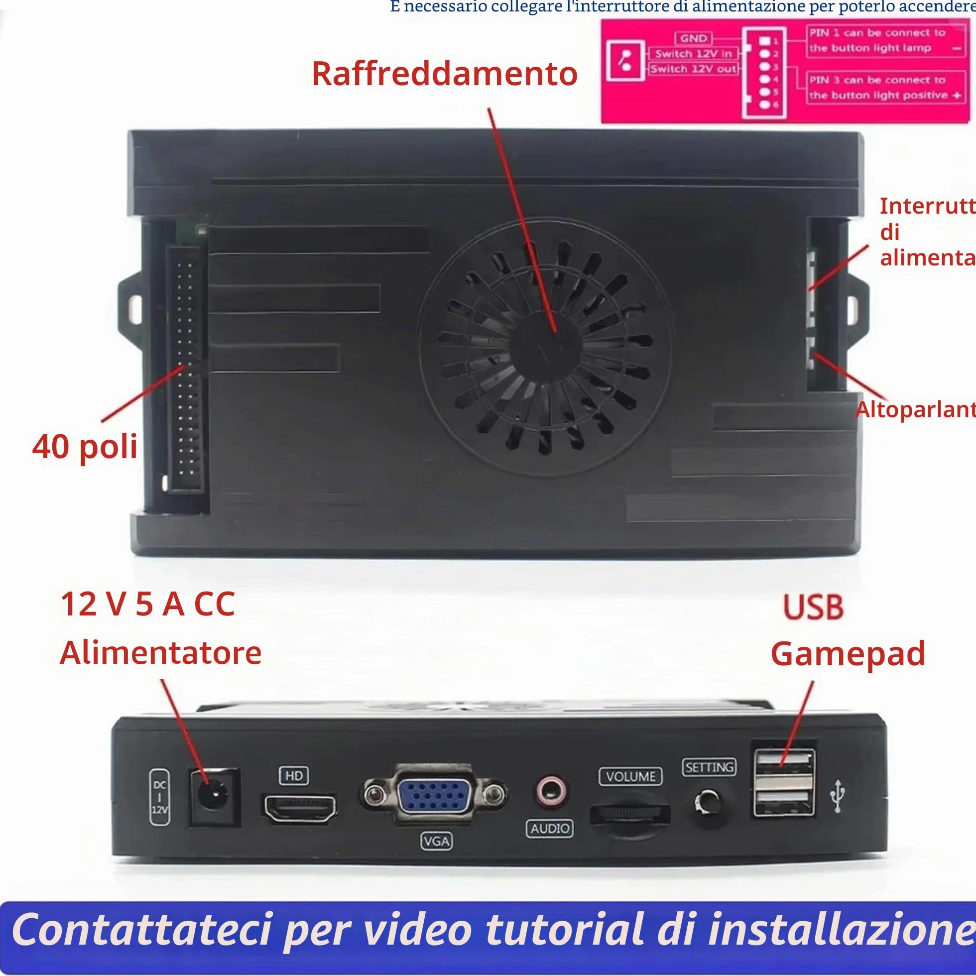 Nuova Scheda di Gioco PCB 3D Saga Box DX 26800 in 1 Scheda Madre Arcade Multigame 3/4 Giocatori VGA HDMI per Console Retrò (26800 in 1)