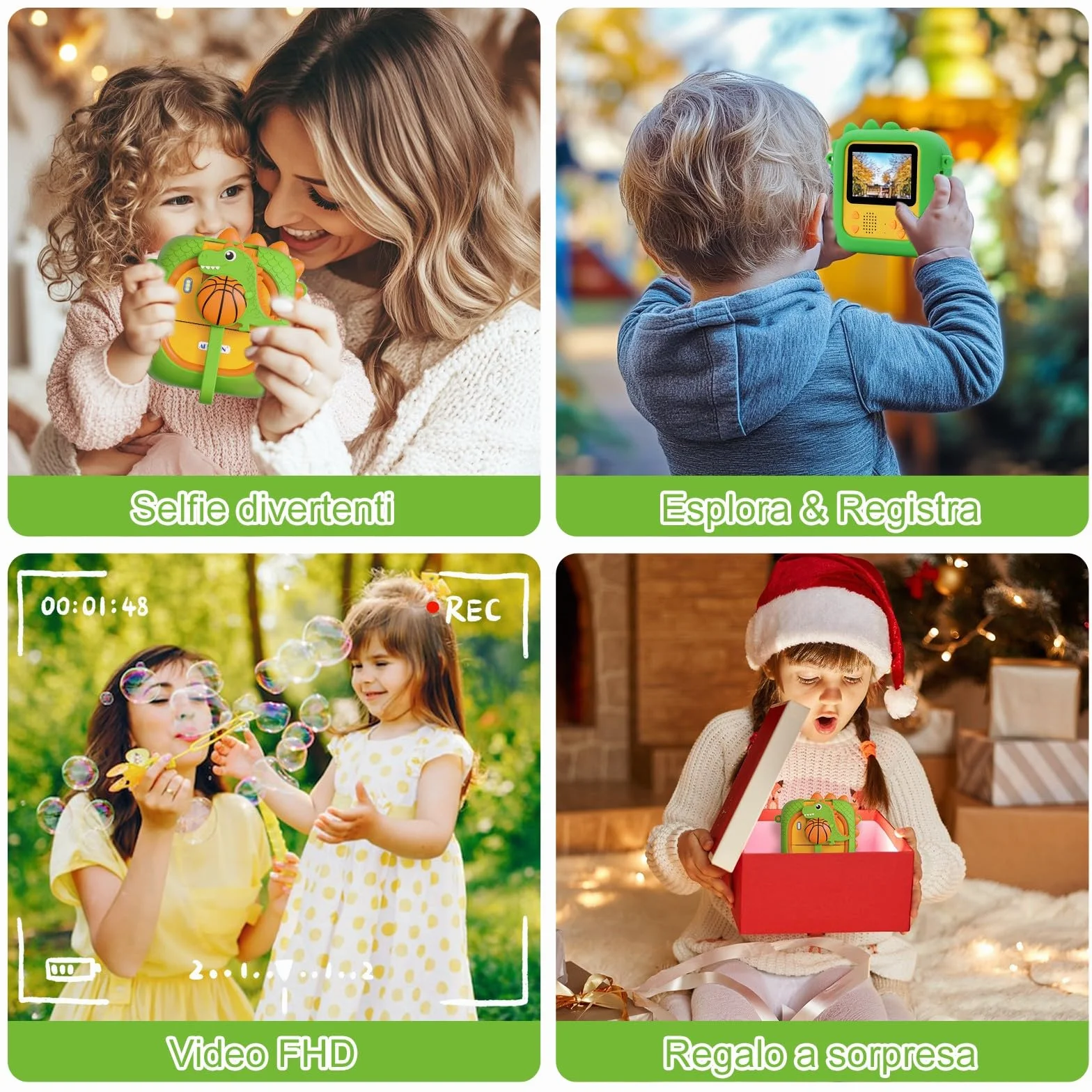 Macchina Fotografica Bambini Istantanea con obiettivo 180°Flip, ARNSSIEN 2,4" Fotocamera Istantanea per Bambini 1080P con 3 Rotoli di Carta da Stampa, Regalo per Bambino per Ragazze Ragazzi da 3-12,M2
