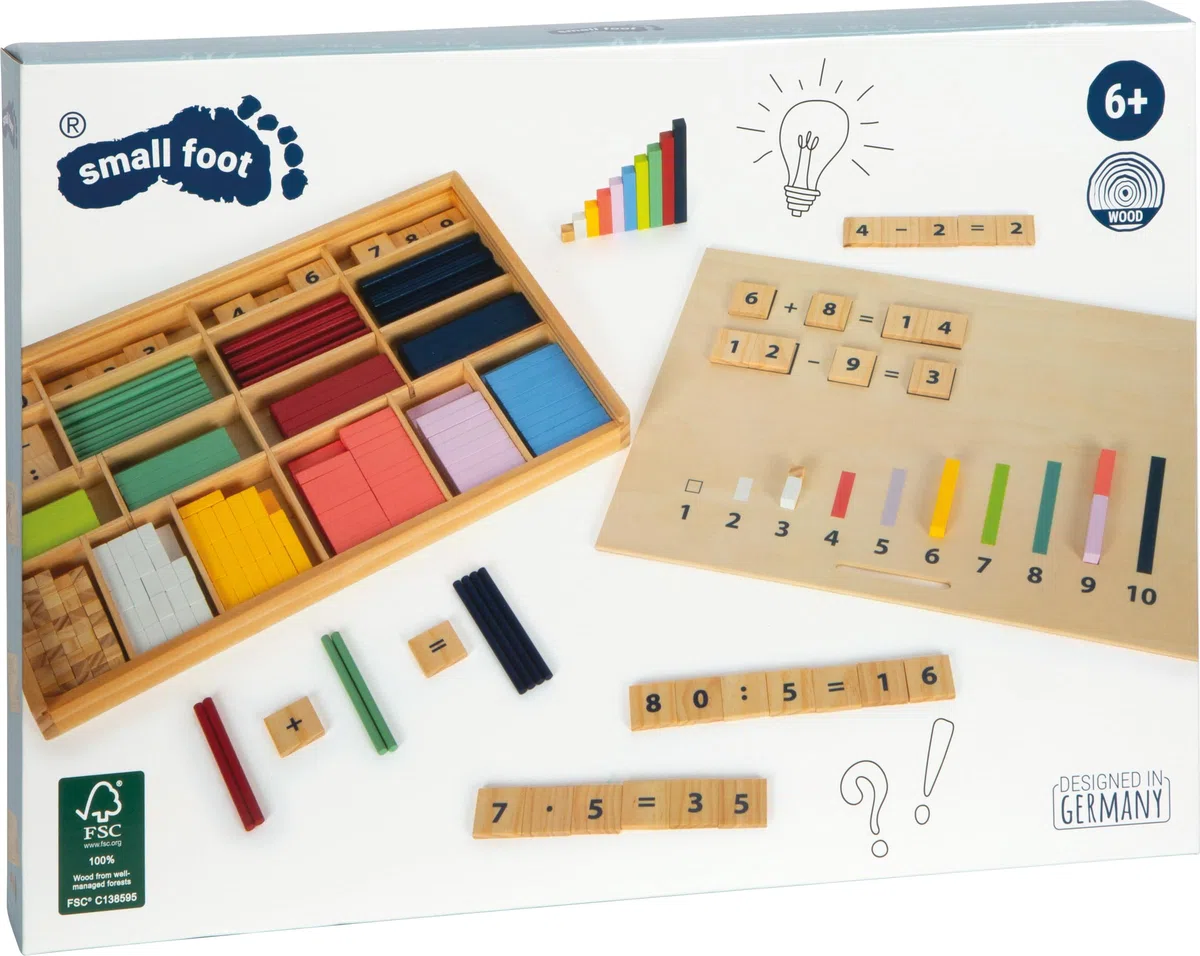 Small Foot Scatola didattica con regoli numeri educate in legno gioco matematico 12559
