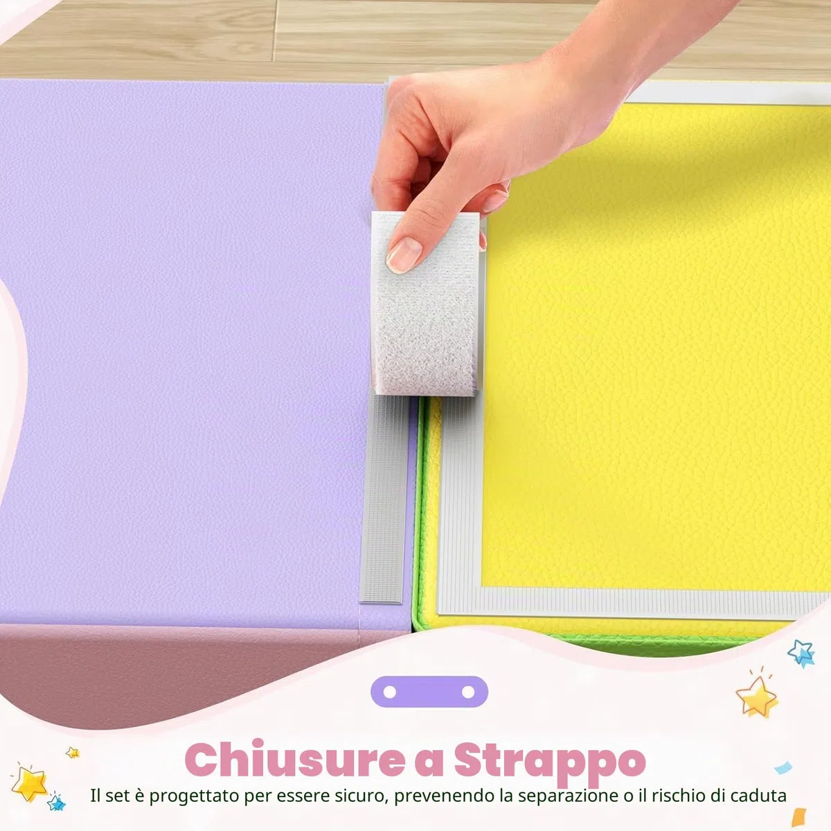 Blocchi da arrampicata bianchi per bambini, rivestimento in PU antigraffio, facile da pulire, chiusura con cerniera nascosta, schiuma ad alta elasticità