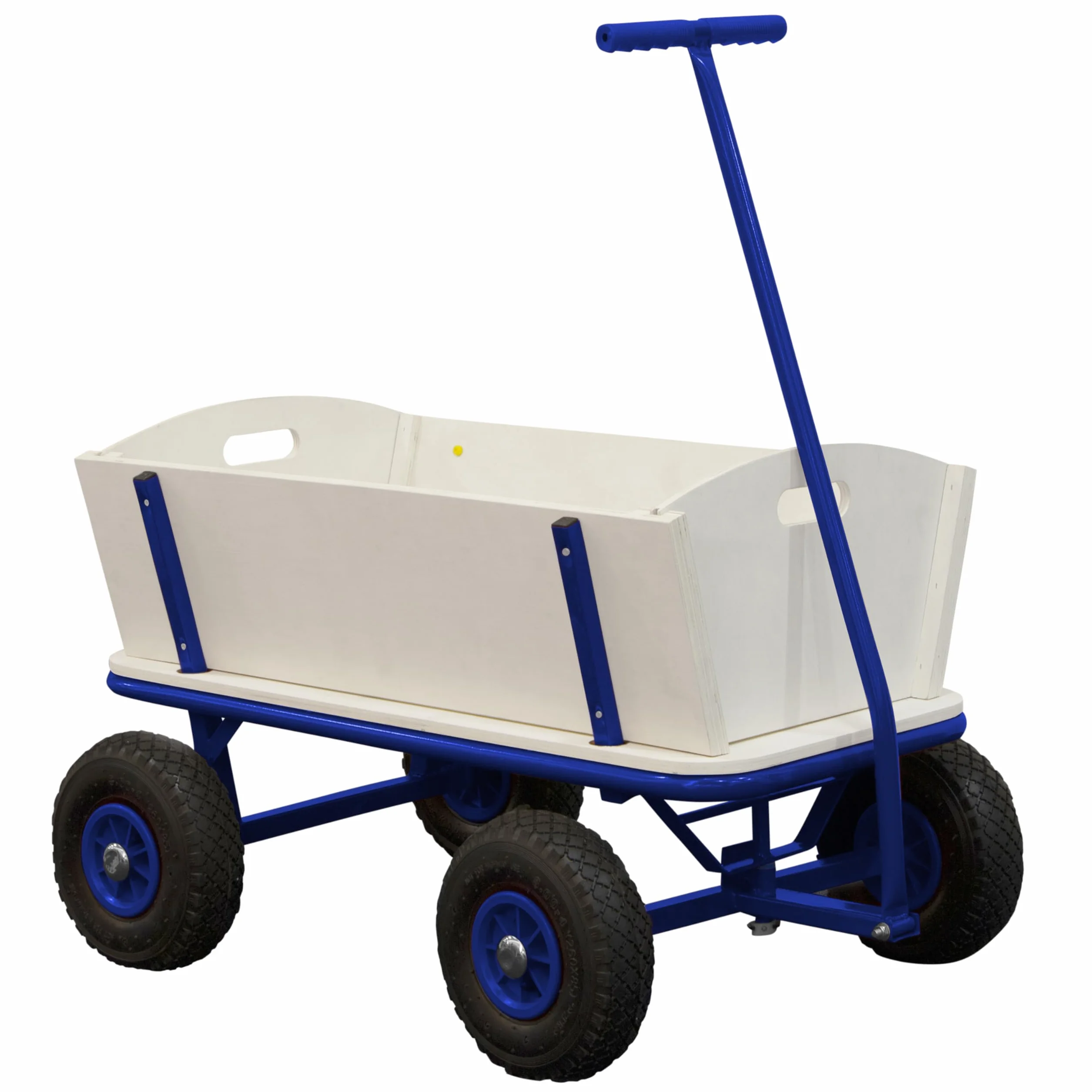 Sunny Billy Beach Wagon Blu | Carrello da Giardino, Spiaggia | In Legno, 4 ruote, da Esterno, da Mare| 94x61x97cm - Max 100kg